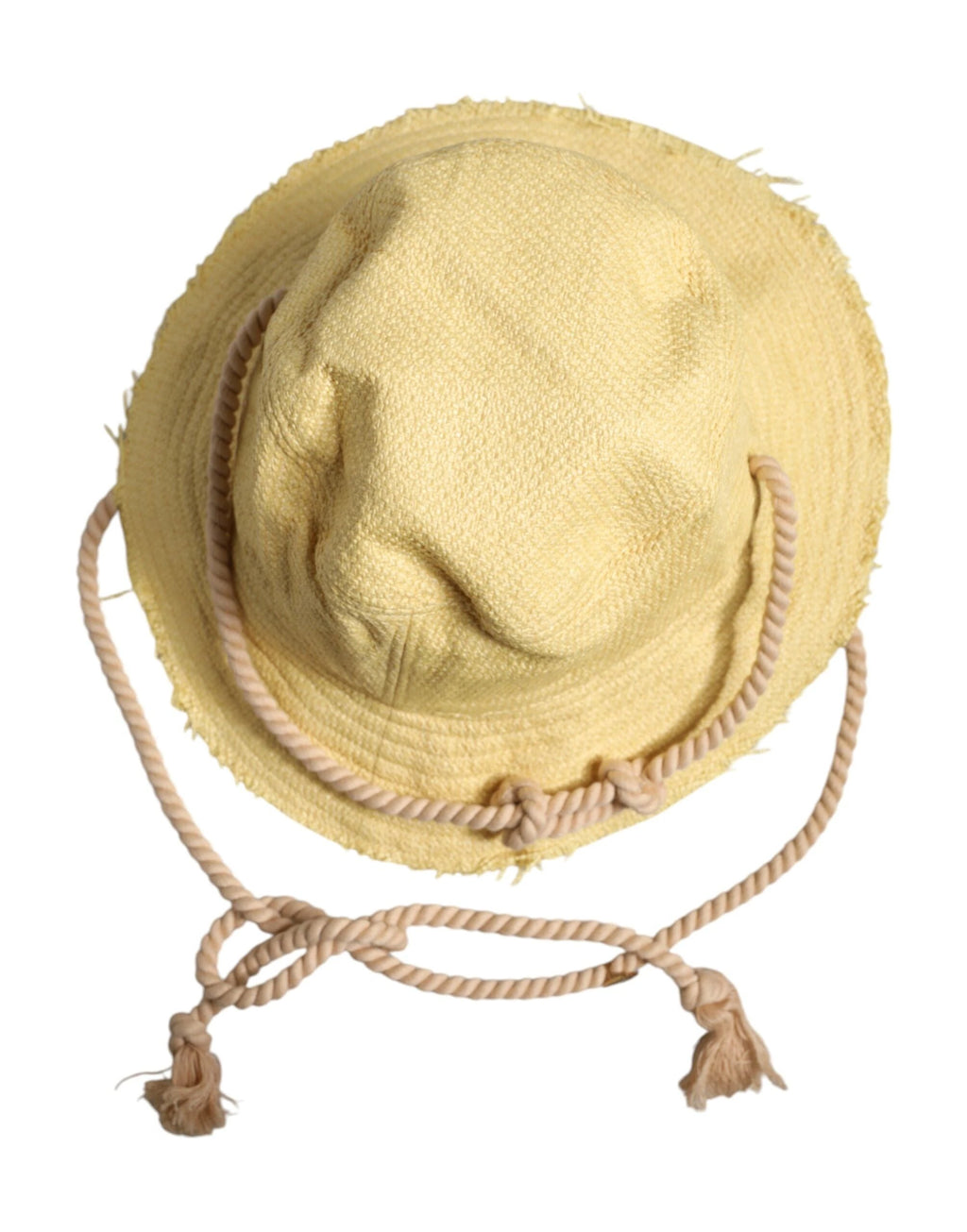 Dolce & Gabbana Yellow Cotton Wide Brim Bucket by Dolce & Gabbana