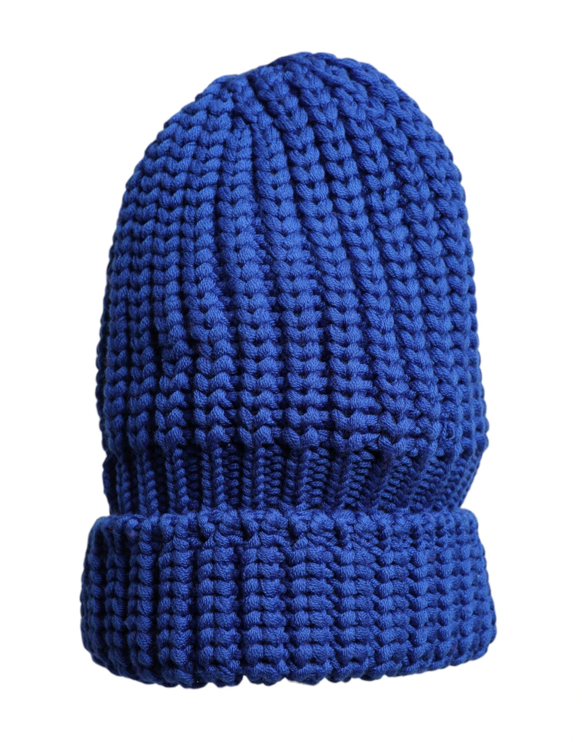 Dolce & Gabbana Blue Wool Knitted Winter Beanie Hat by Dolce & Gabbana