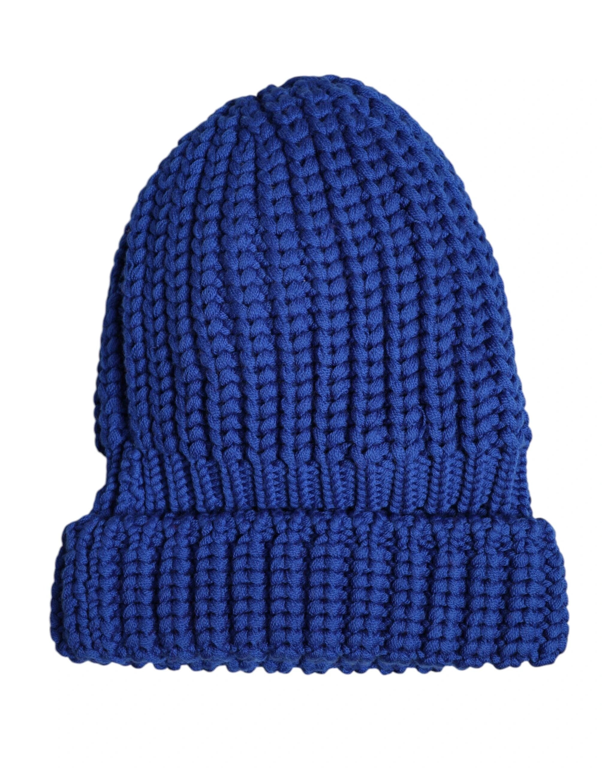Dolce & Gabbana Blue Wool Knitted Winter Beanie Hat by Dolce & Gabbana