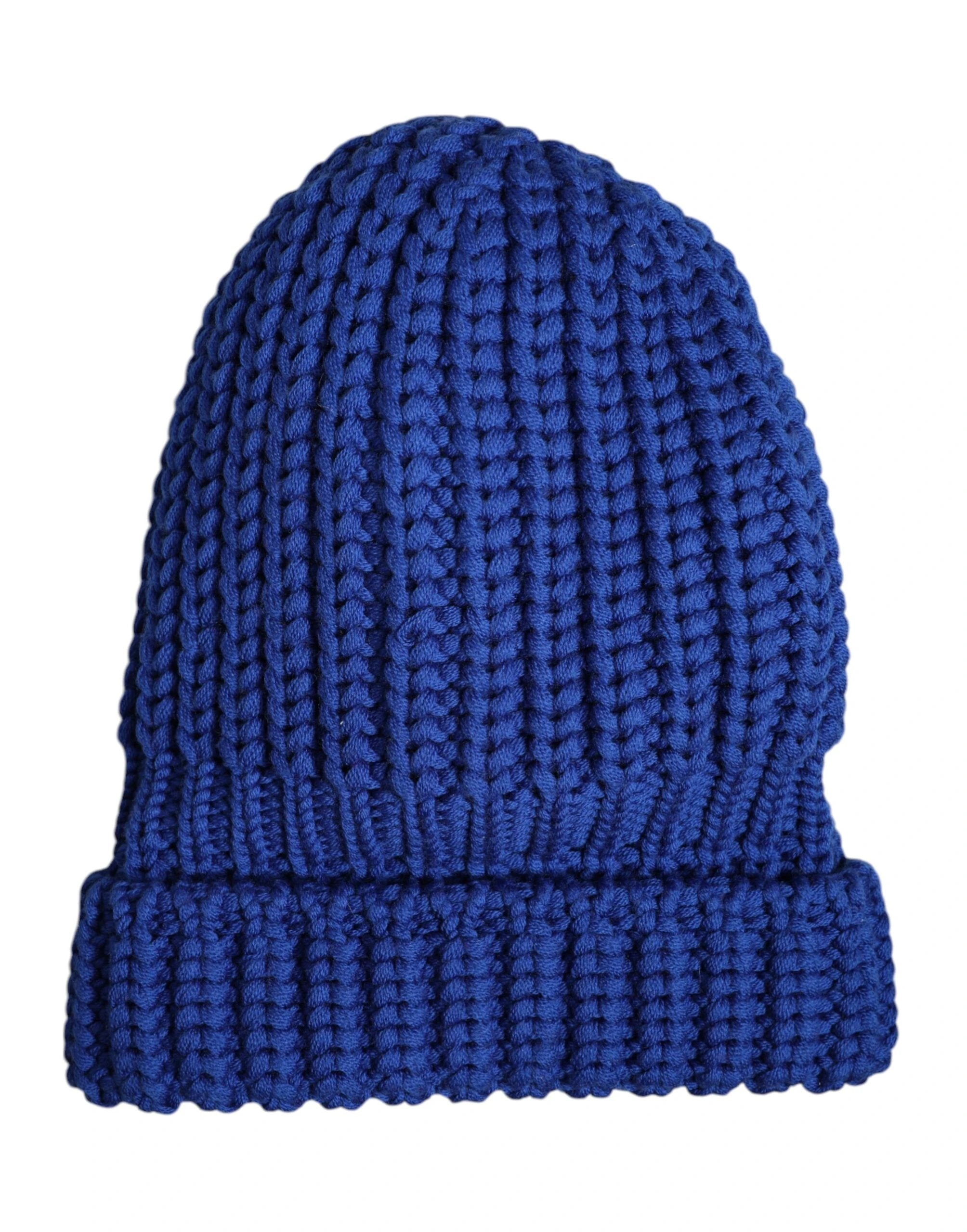Dolce & Gabbana Blue Wool Knitted Winter Beanie Hat by Dolce & Gabbana