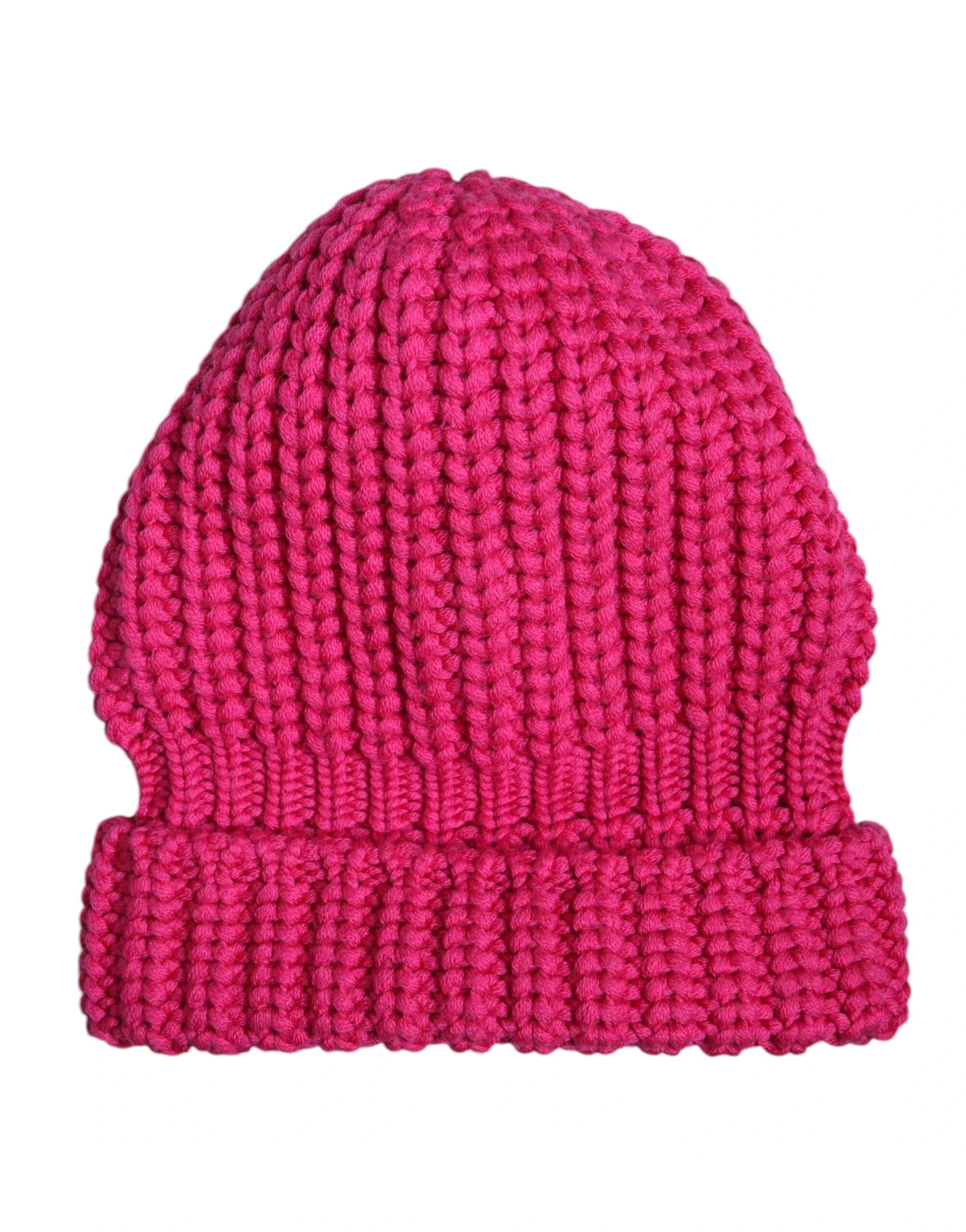 Dolce & Gabbana Pink Solid Wool Knitted Winter Beanie Hat by Dolce & Gabbana