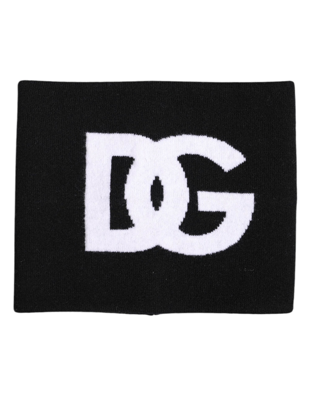 Dolce & Gabbana Black White Logo Print Knitted Neck Warmer Scarf by Dolce & Gabbana