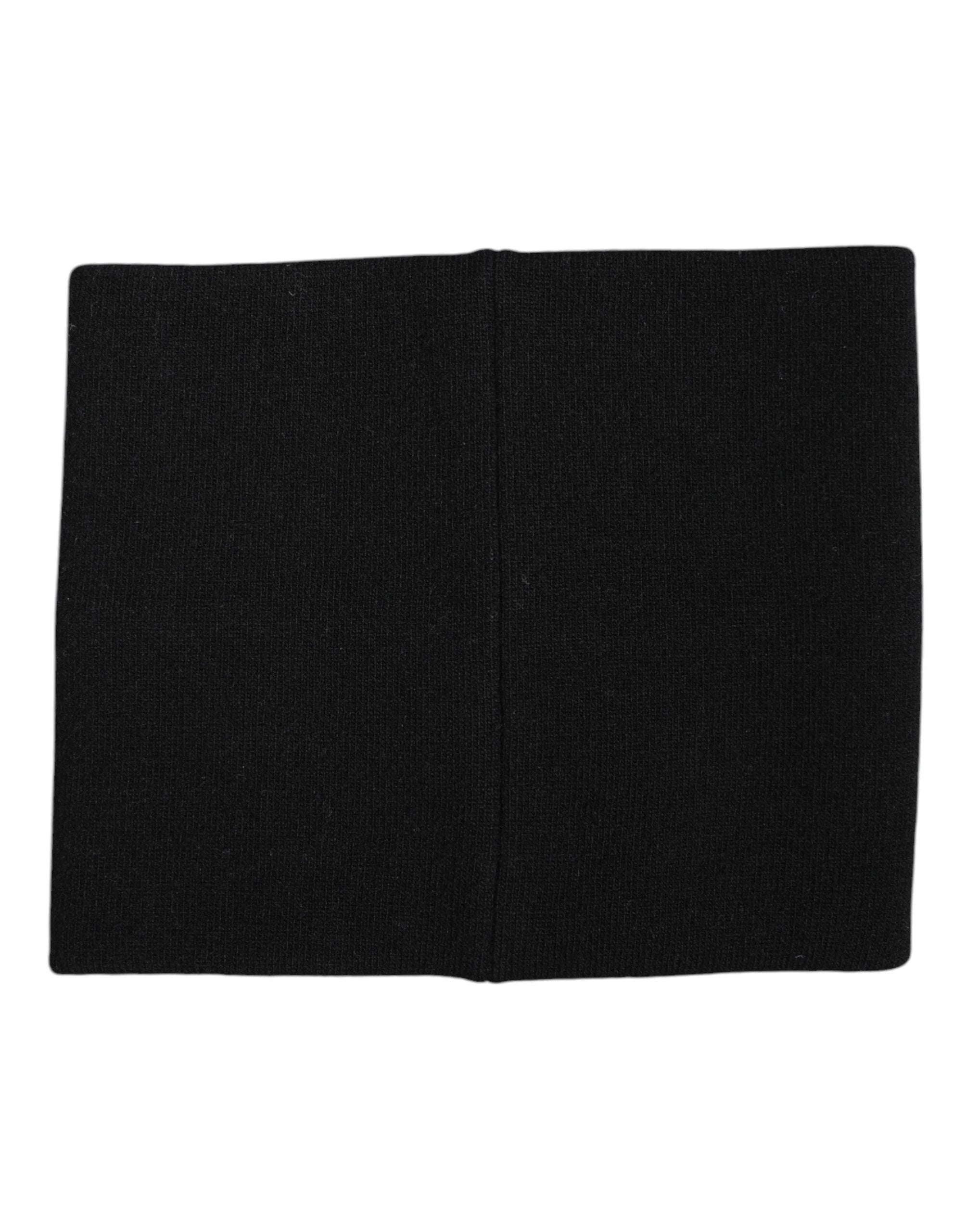Dolce & Gabbana Black White Logo Print Knitted Neck Warmer Scarf by Dolce & Gabbana