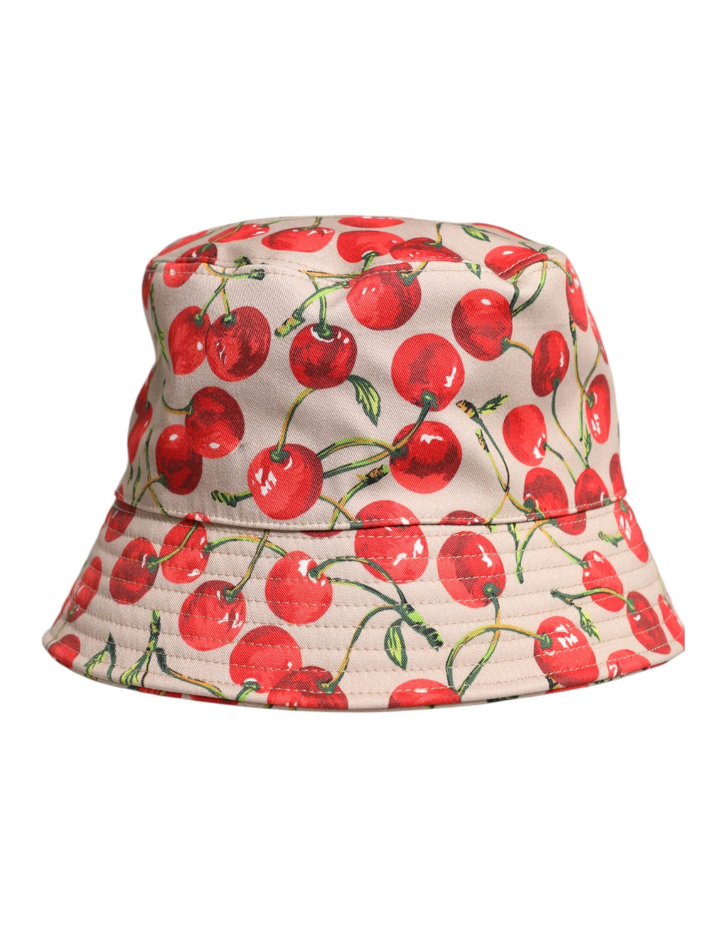 Dolce & Gabbana Beige Cotton Printed Wide Brim Bucket Hat by Dolce & Gabbana