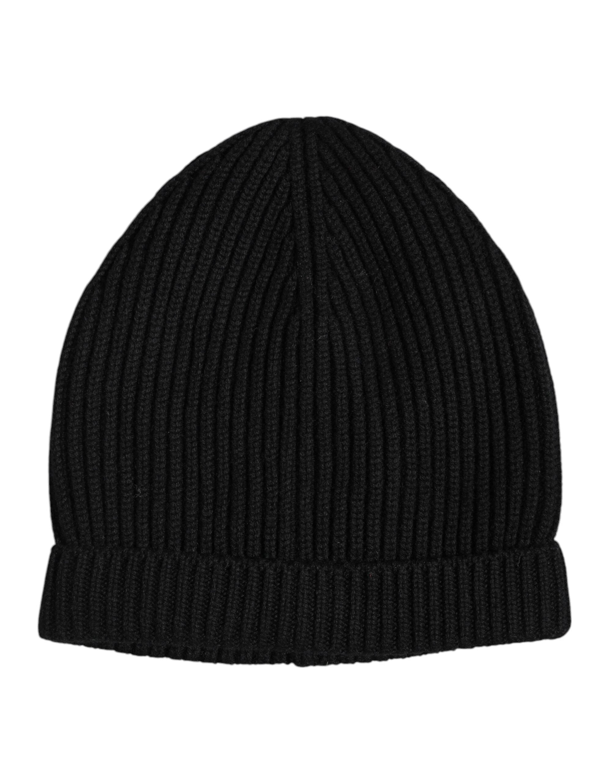 Dolce & Gabbana Black Cashmere Knitted Winter Beanie Hat by Dolce & Gabbana