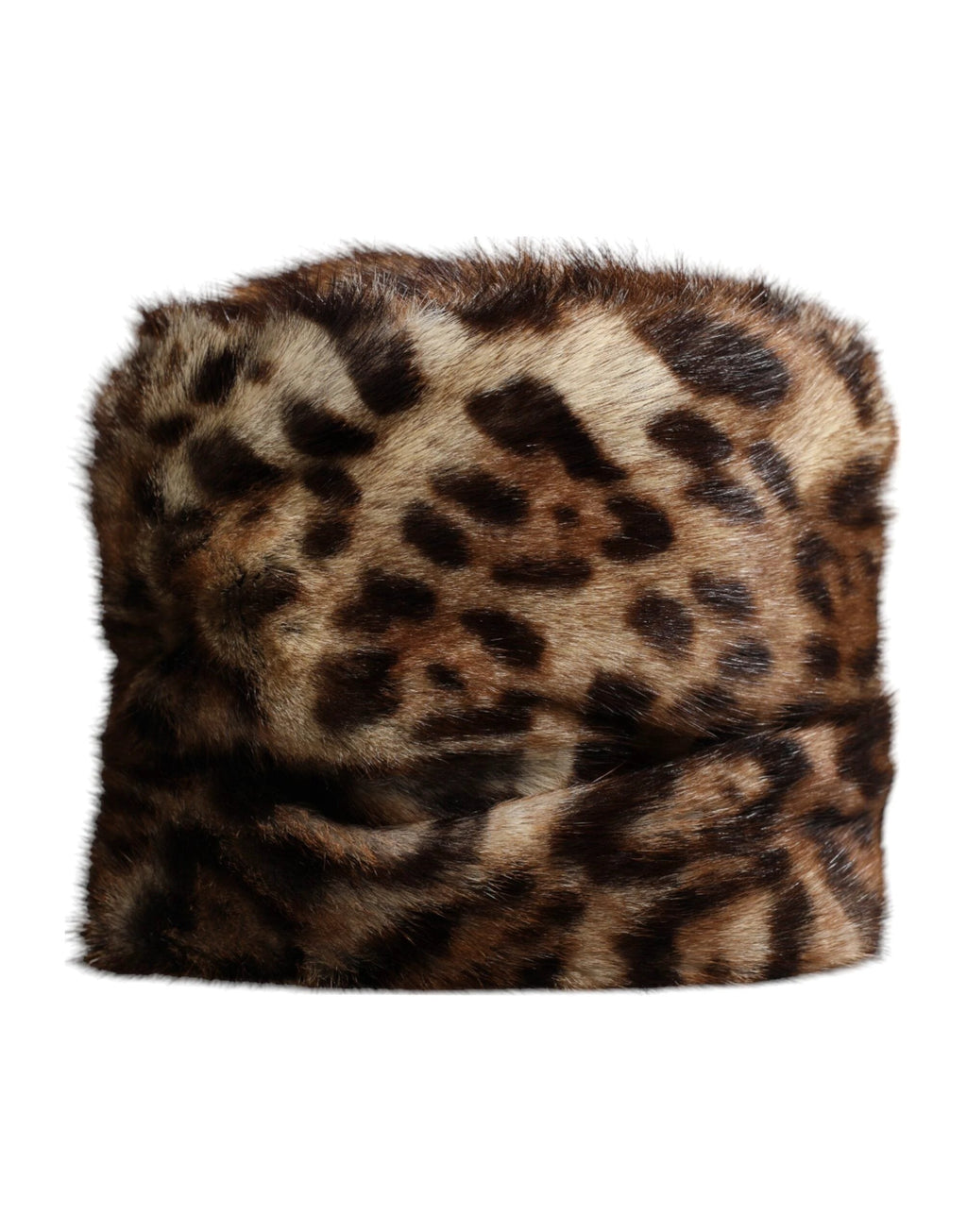 Dolce & Gabbana Brown Leopard Faux Fur Women Bucket Hat by Dolce & Gabbana
