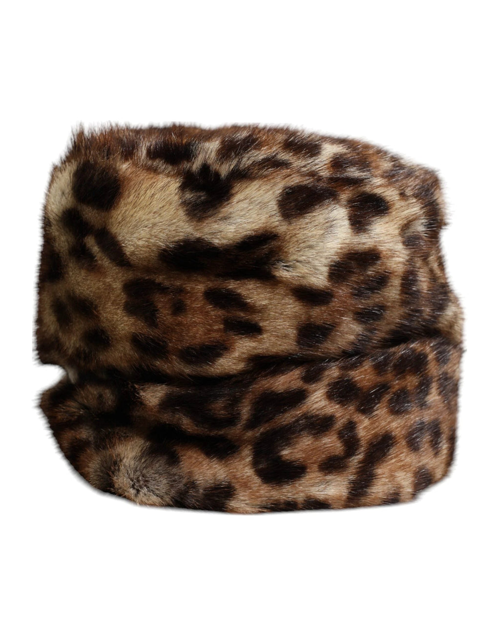 Dolce & Gabbana Brown Leopard Faux Fur Women Bucket Hat by Dolce & Gabbana