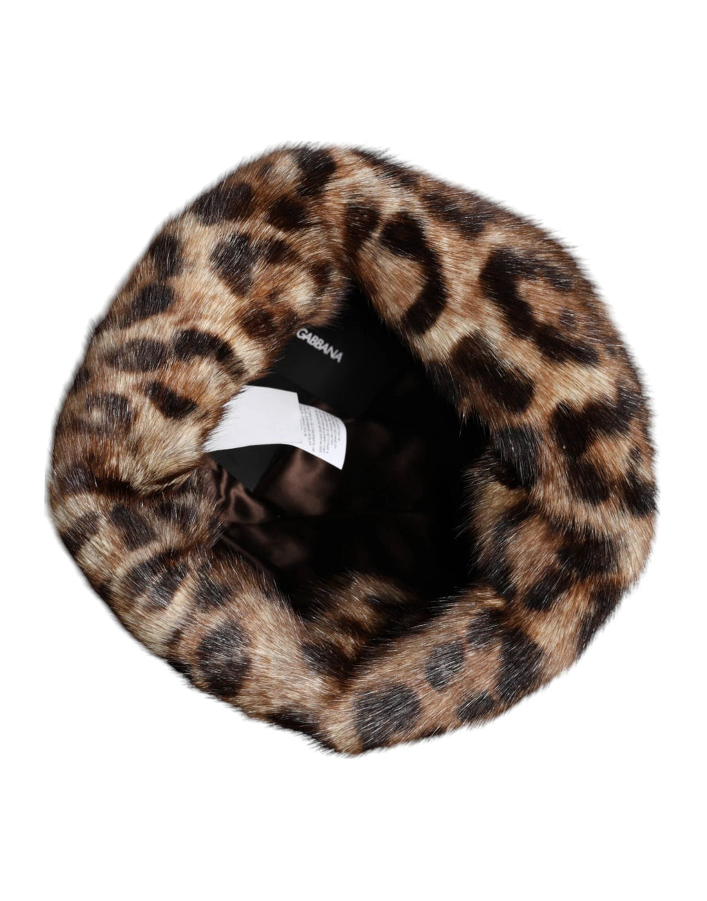 Dolce & Gabbana Brown Leopard Faux Fur Women Bucket Hat by Dolce & Gabbana