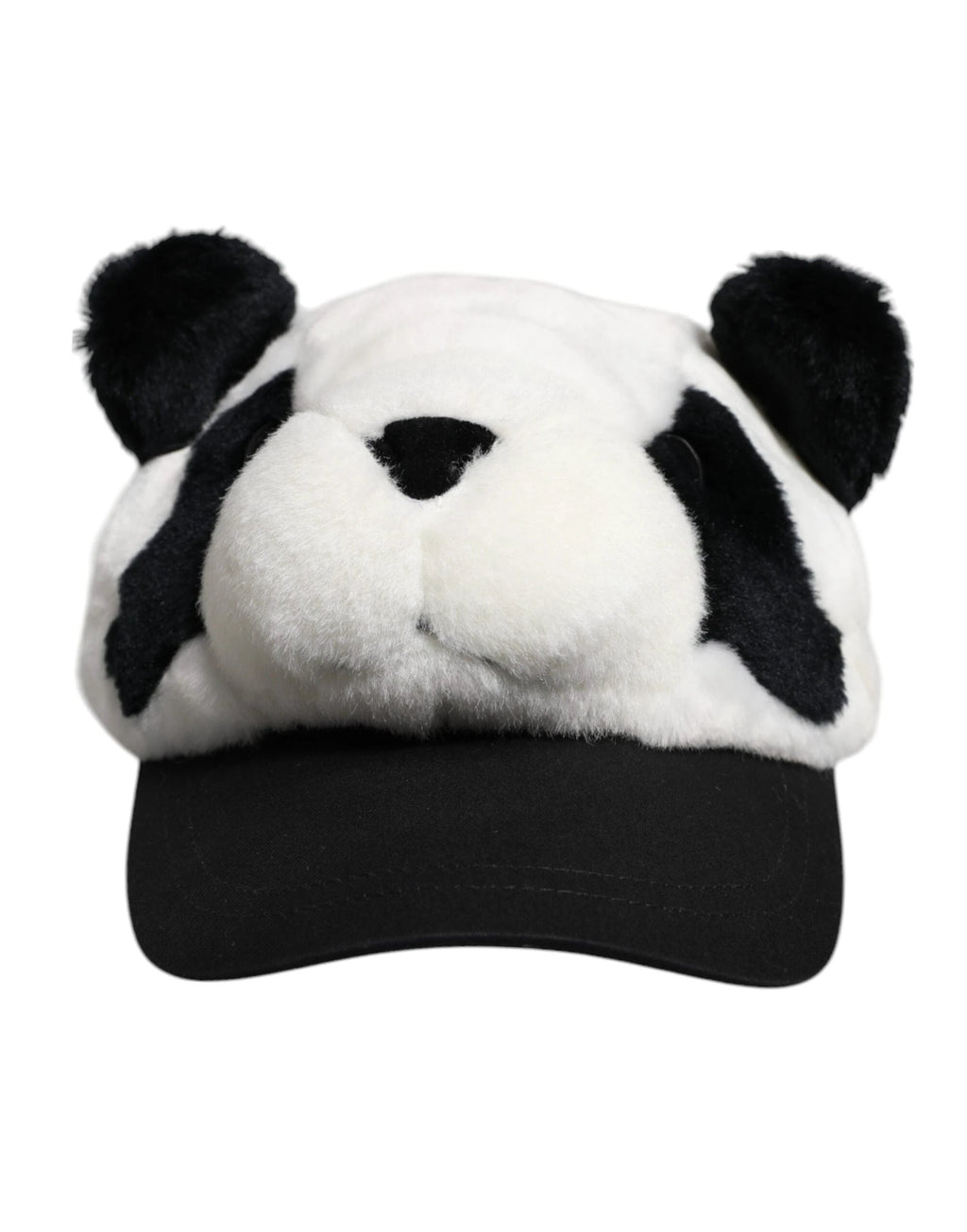 Dolce & Gabbana Black White Panda Fur Women Baseball Cap by Dolce & Gabbana