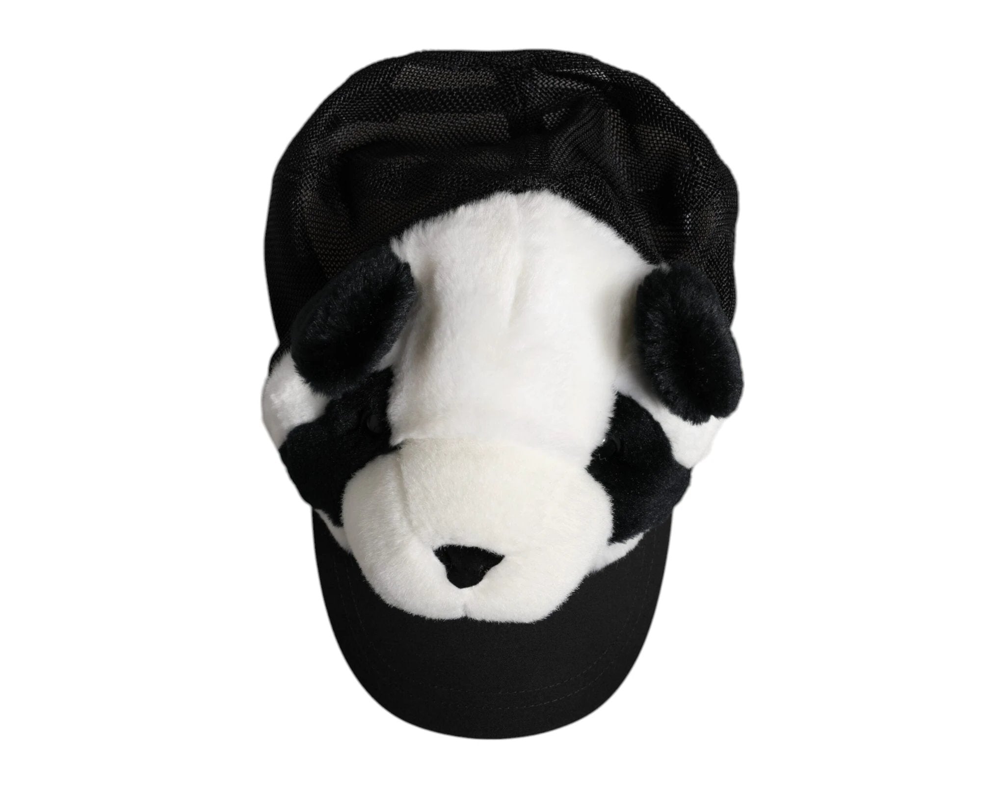 Dolce & Gabbana Black White Panda Fur Women Baseball Cap by Dolce & Gabbana
