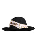 Dolce & Gabbana Black Logo Embroidered Women Wide Brim Hat by Dolce & Gabbana
