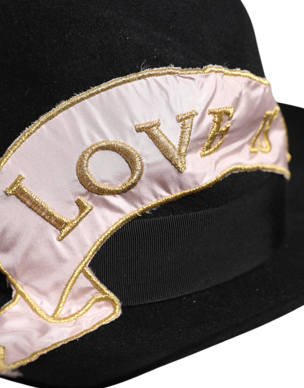 Dolce & Gabbana Black Logo Embroidered Women Wide Brim Hat by Dolce & Gabbana