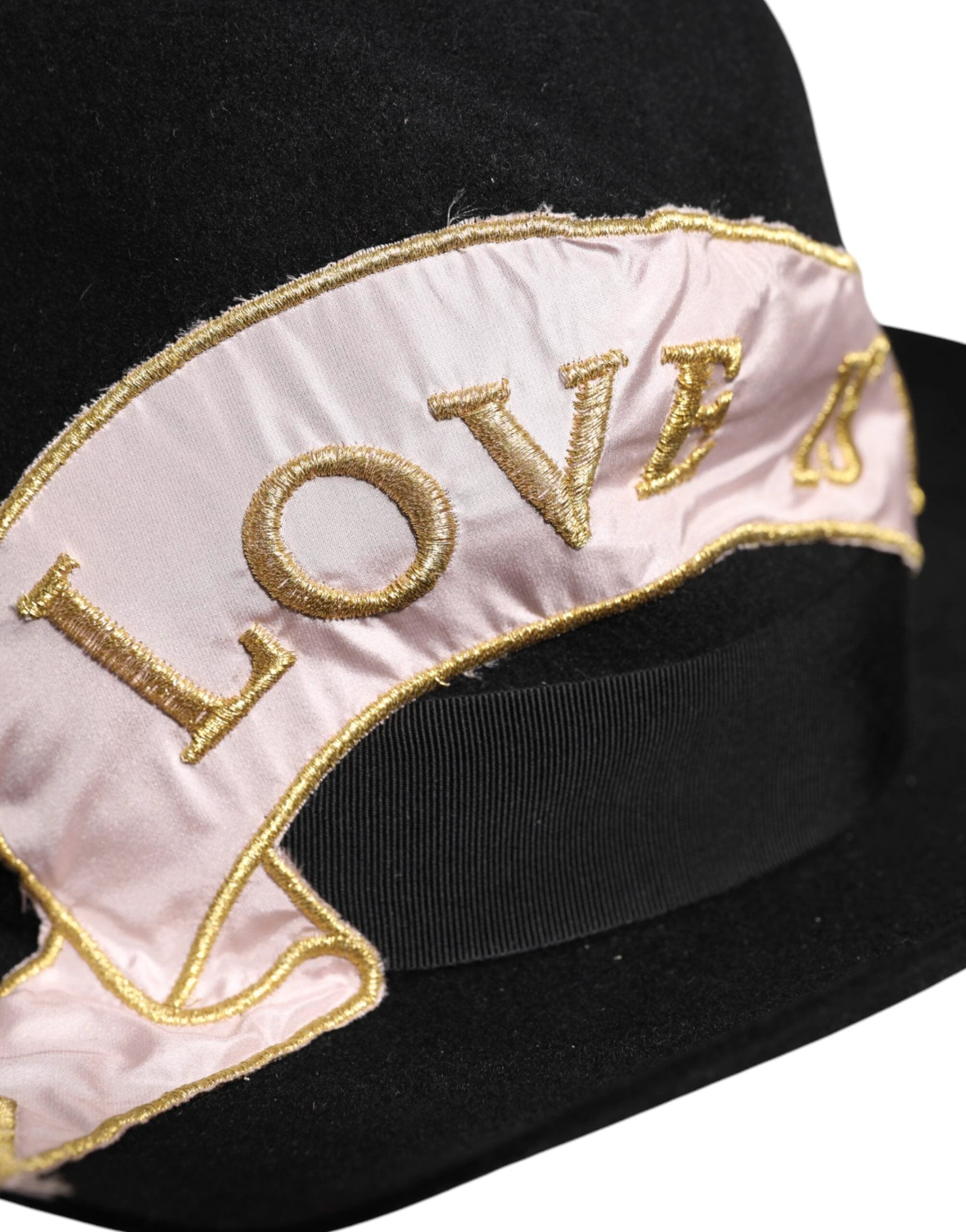 Dolce & Gabbana Black Logo Embroidered Women Wide Brim Hat by Dolce & Gabbana