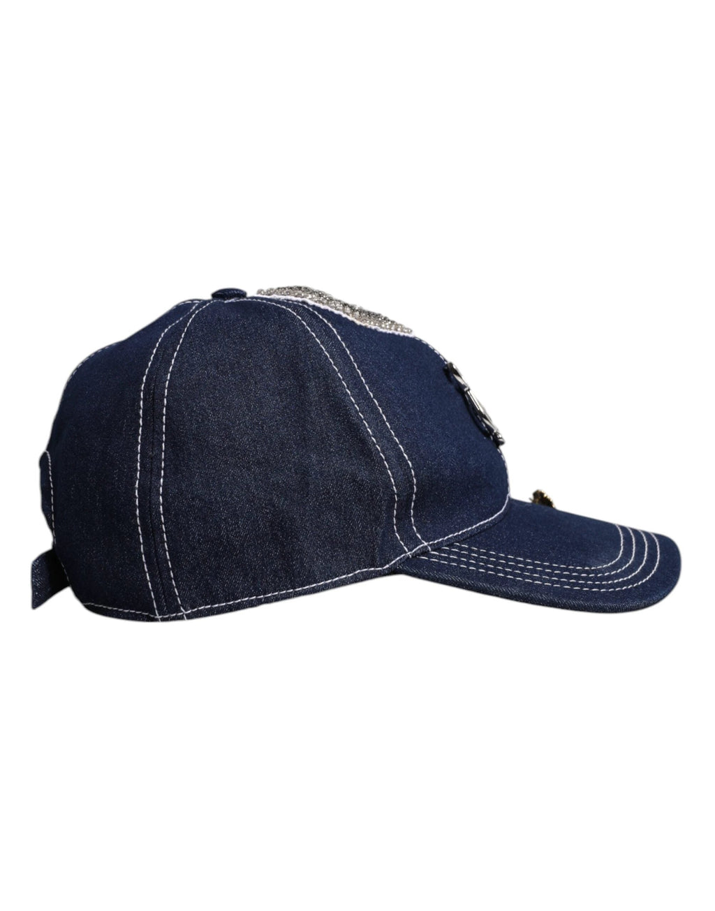 Dolce & Gabbana Blue Crystal Embellishment Baseball Cap by Dolce & Gabbana