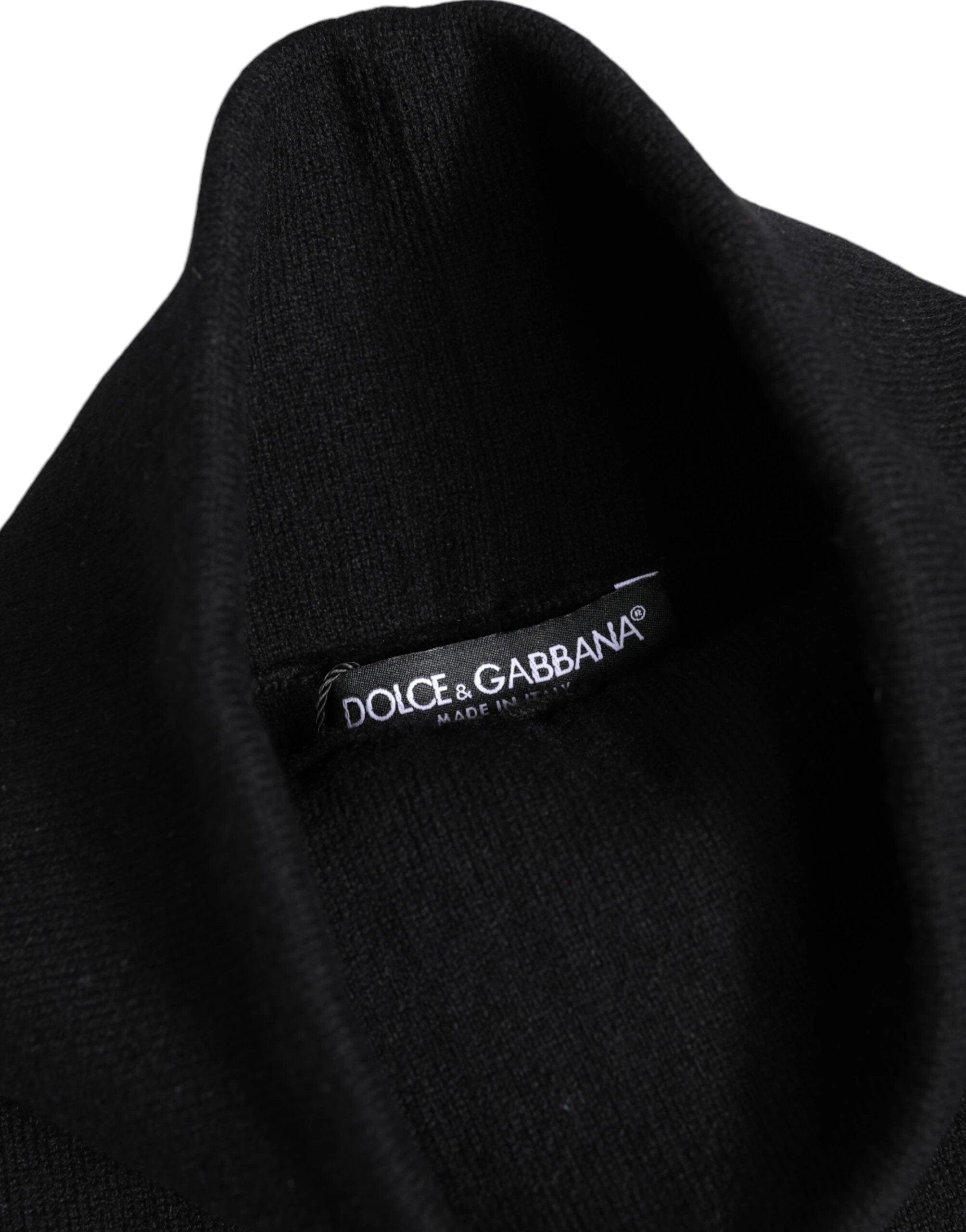 Dolce & Gabbana Black Cashmere Knitted Neck Warmer Foulard Scarf by Dolce & Gabbana
