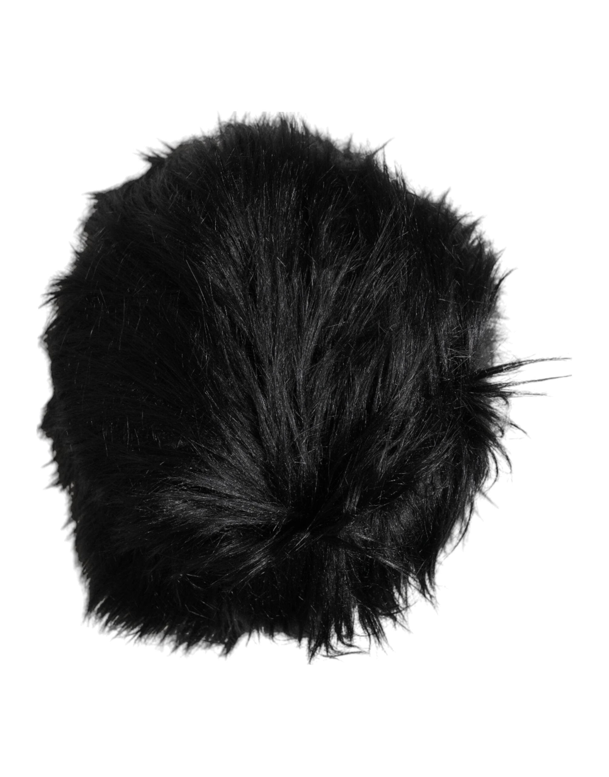 Dolce & Gabbana Black Faux Fur Bucket Hat by Dolce & Gabbana