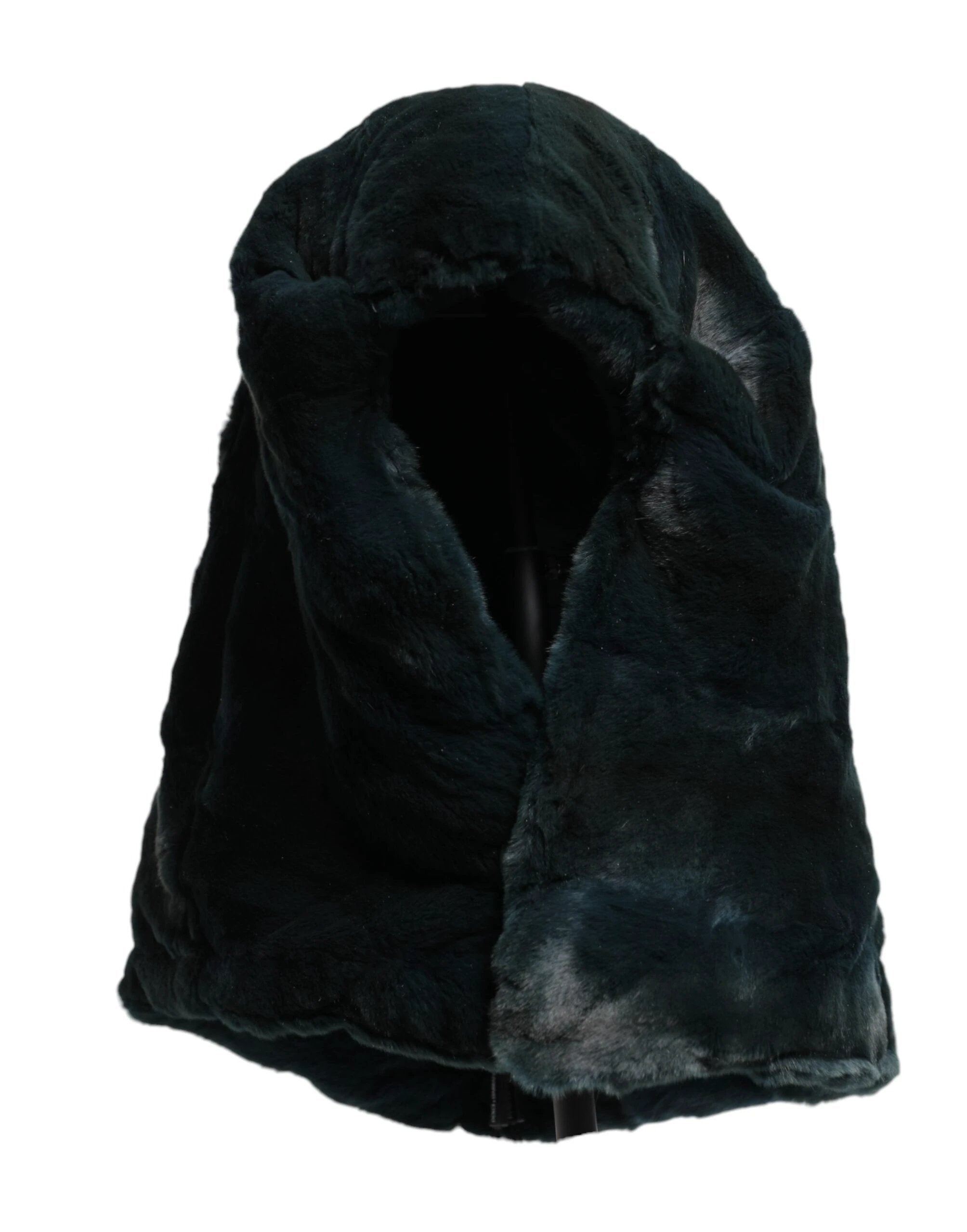 Dolce & Gabbana Black Weasel Fur Womens Beanie Hat by Dolce & Gabbana