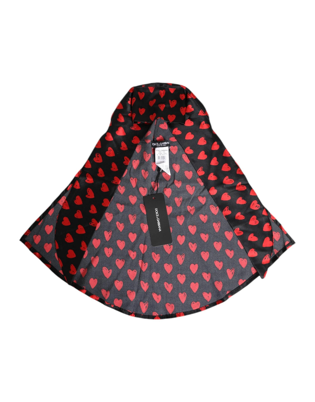 Dolce & Gabbana Black Red Hearts Polyester Hat by Dolce & Gabbana
