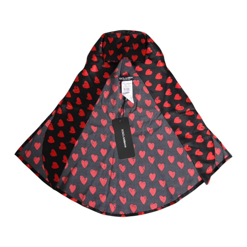 Dolce & Gabbana Black Red Hearts Polyester Hat by Dolce & Gabbana