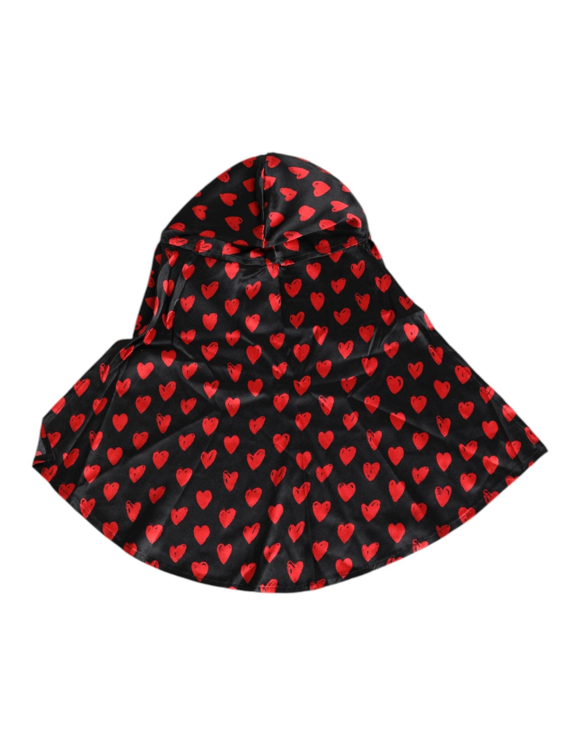 Dolce & Gabbana Black Red Hearts Polyester Hat by Dolce & Gabbana