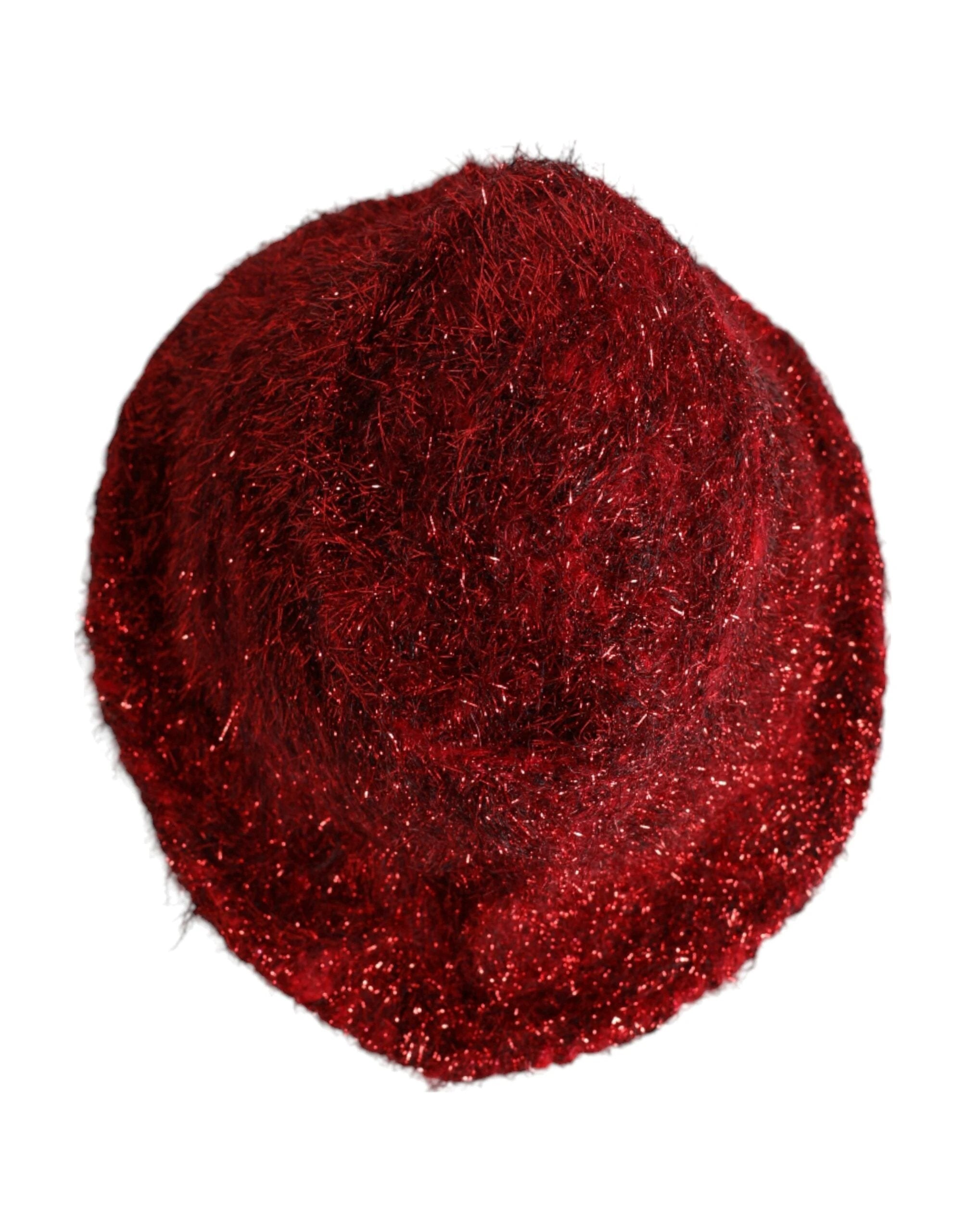 Dolce & Gabbana Red Viscose Tinsel Wide Brim Bucket Hat by Dolce & Gabbana