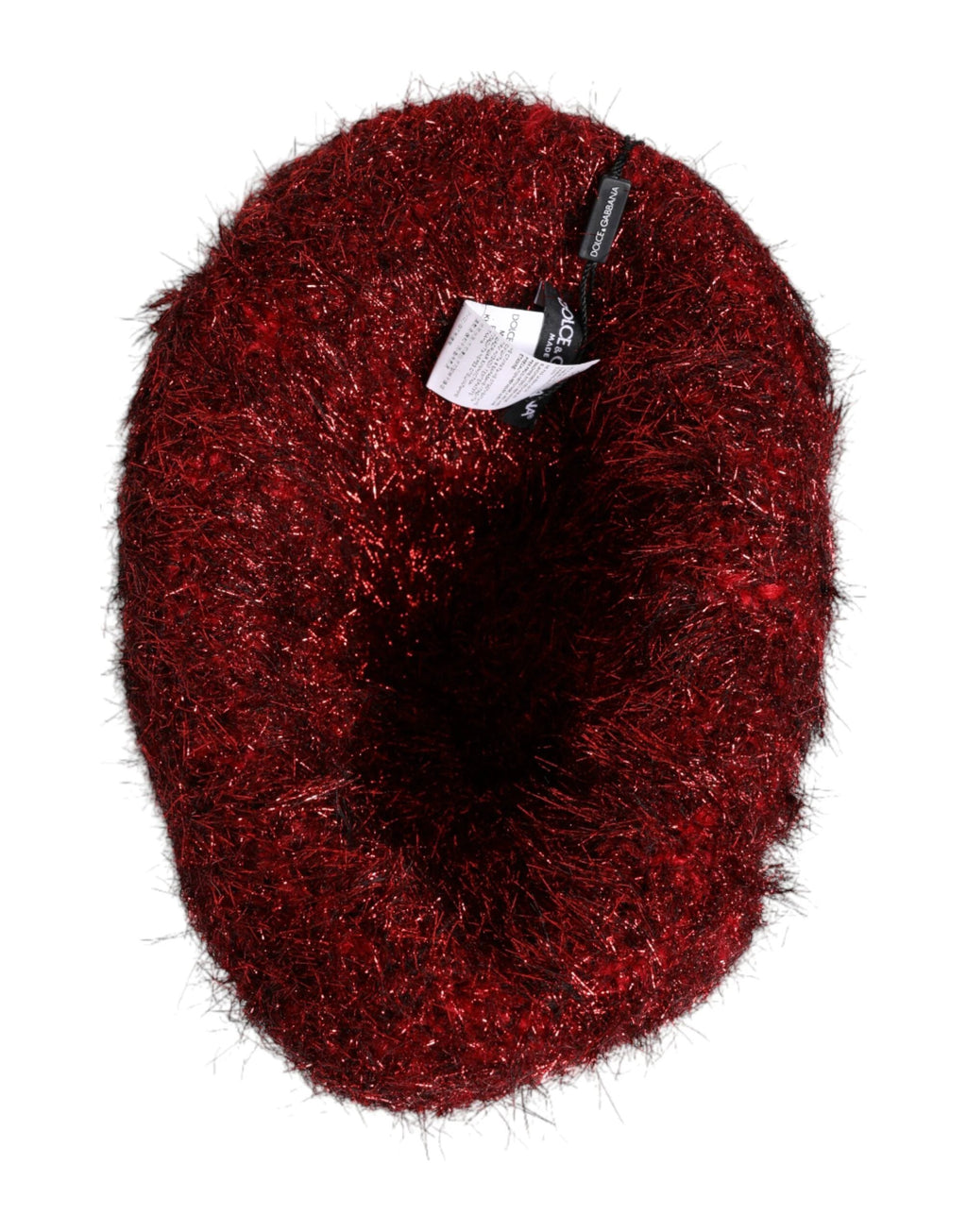 Dolce & Gabbana Red Viscose Tinsel Wide Brim Bucket Hat by Dolce & Gabbana
