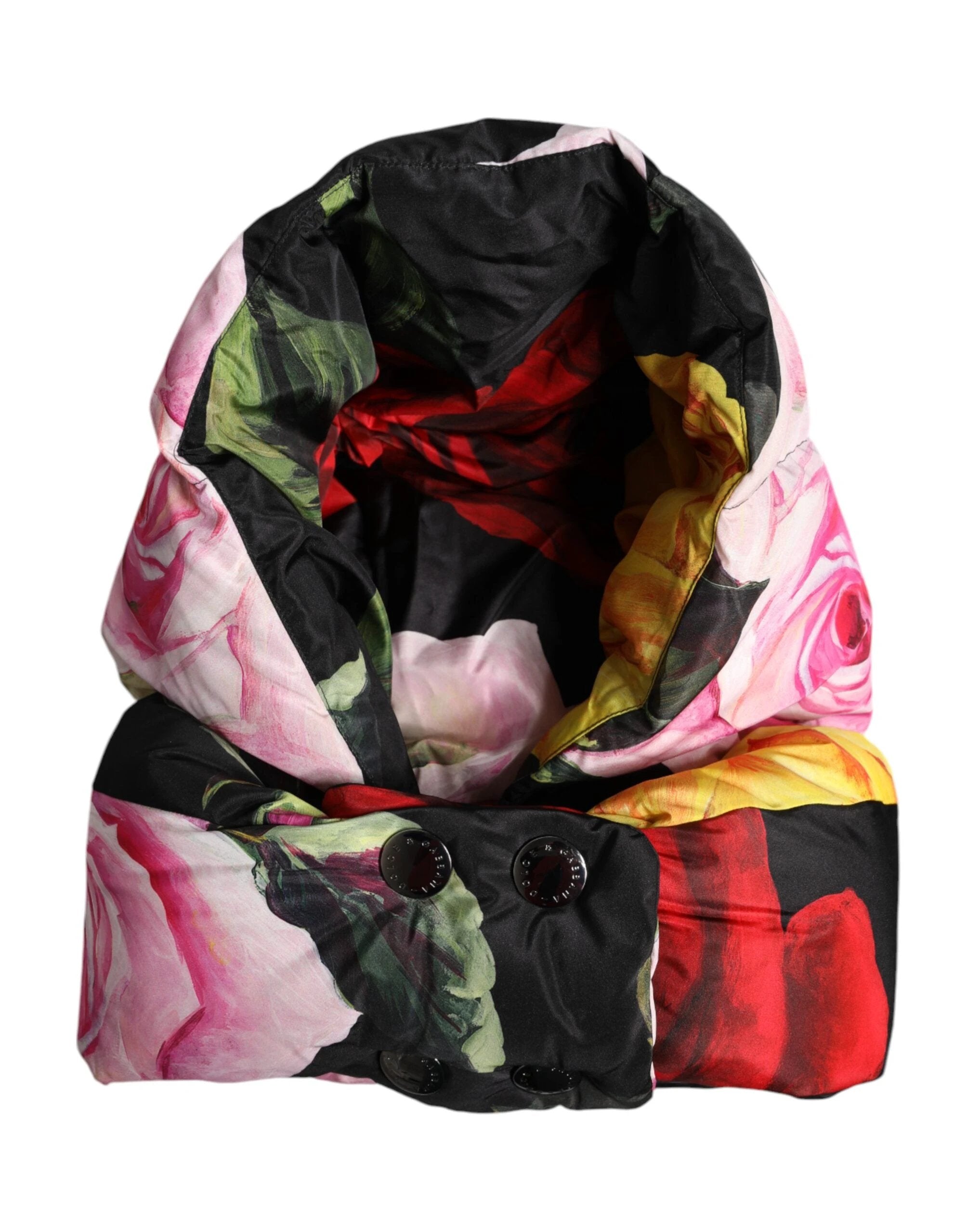 Dolce & Gabbana Black Floral Print Whole Head Wrap Hat