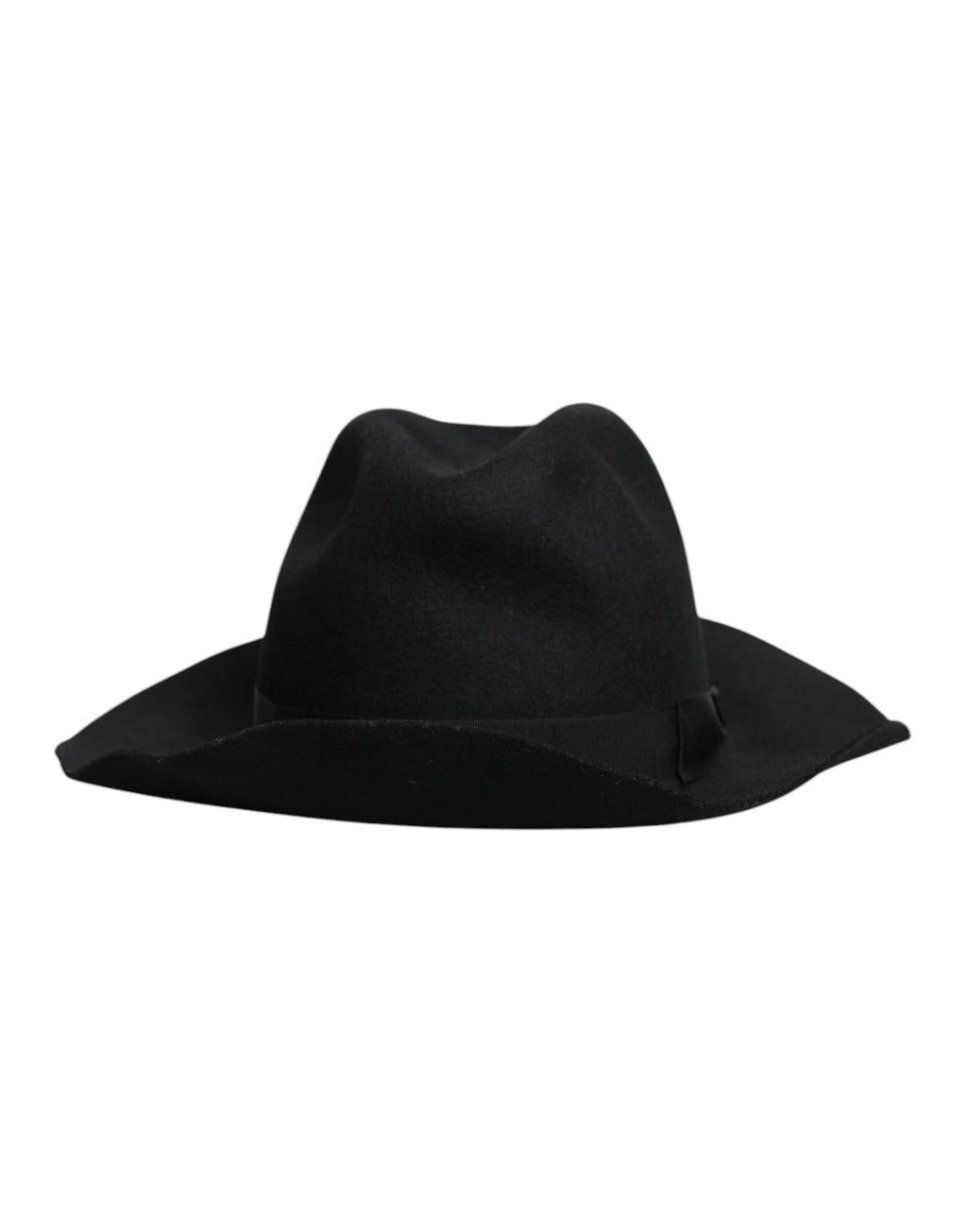Dolce & Gabbana Black Wide Brim Trilby Fedora Hat by Dolce & Gabbana