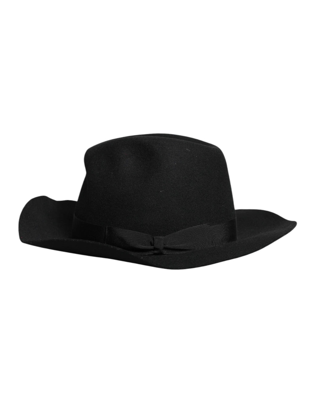 Dolce & Gabbana Black Wide Brim Trilby Fedora Hat by Dolce & Gabbana