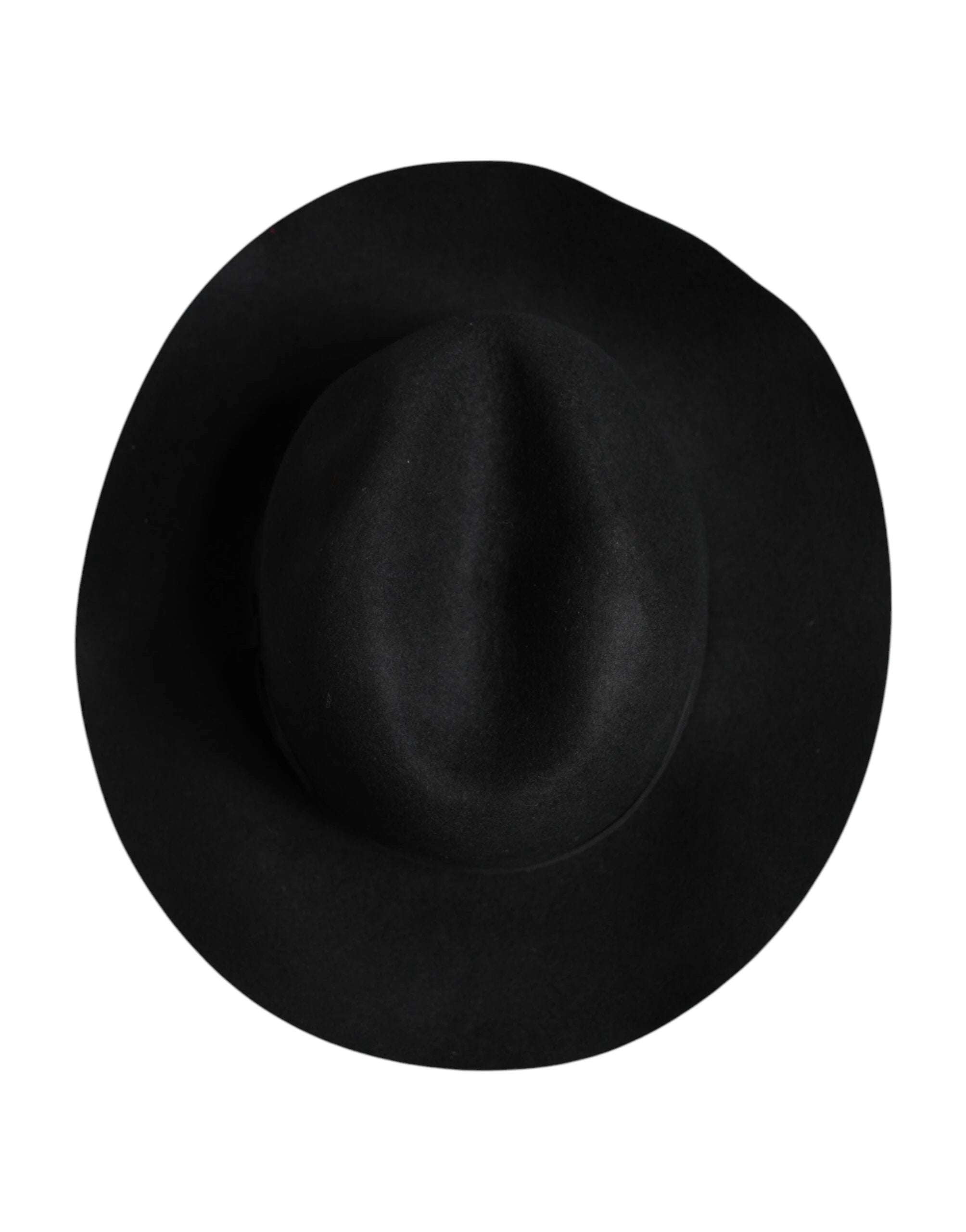Dolce & Gabbana Black Wide Brim Trilby Fedora Hat by Dolce & Gabbana