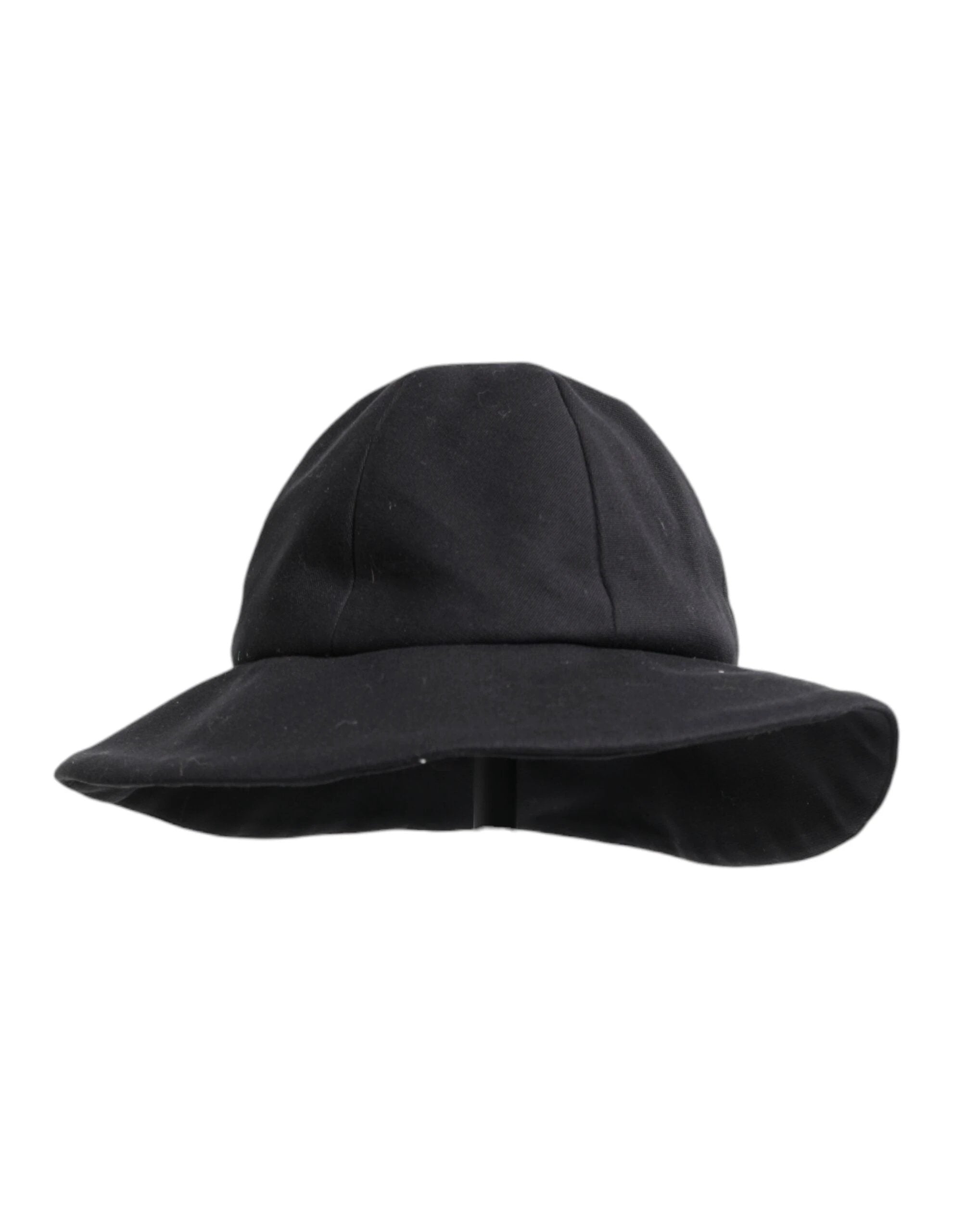 Dolce & Gabbana Black Cotton Wide Brim Bucket Hat by Dolce & Gabbana
