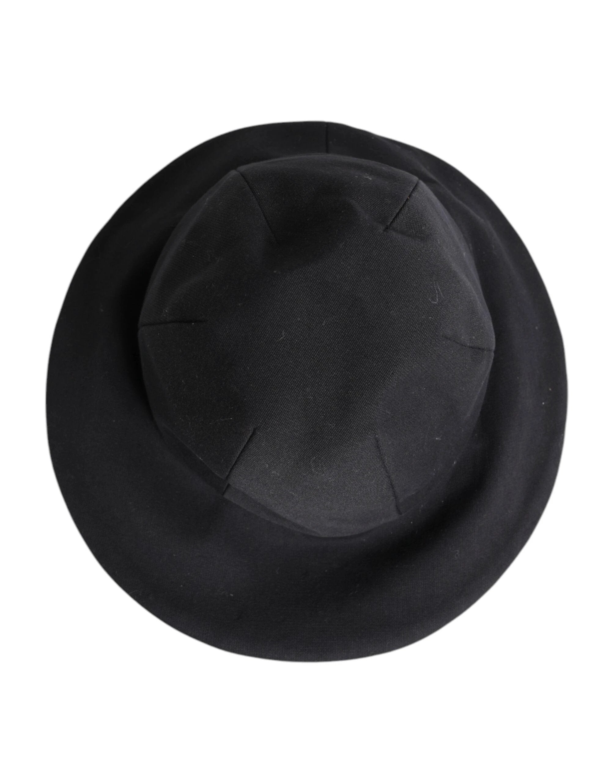 Dolce & Gabbana Black Cotton Wide Brim Bucket Hat by Dolce & Gabbana