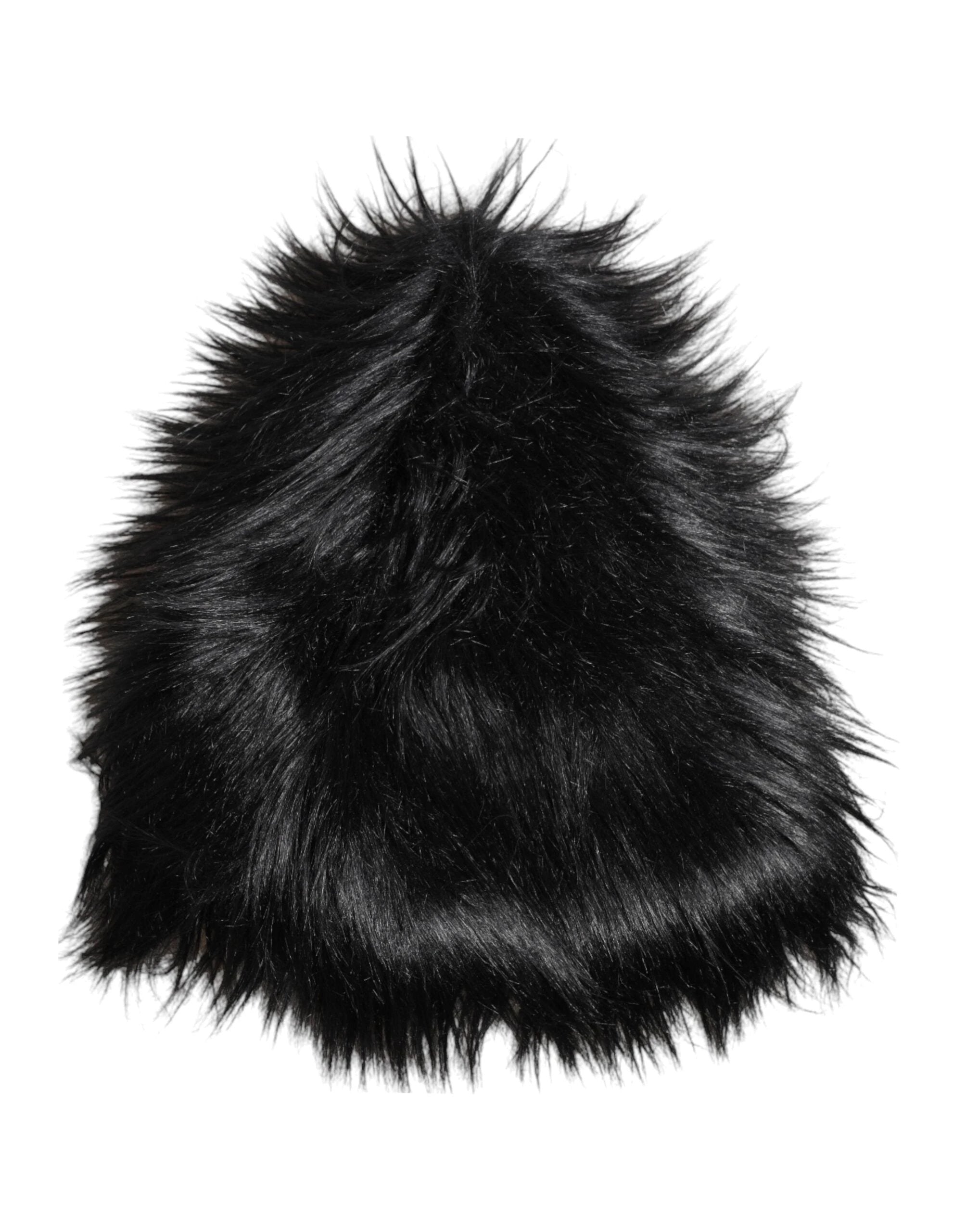 Dolce & Gabbana Black Acrylic Fur Womens Bucket Hat by Dolce & Gabbana