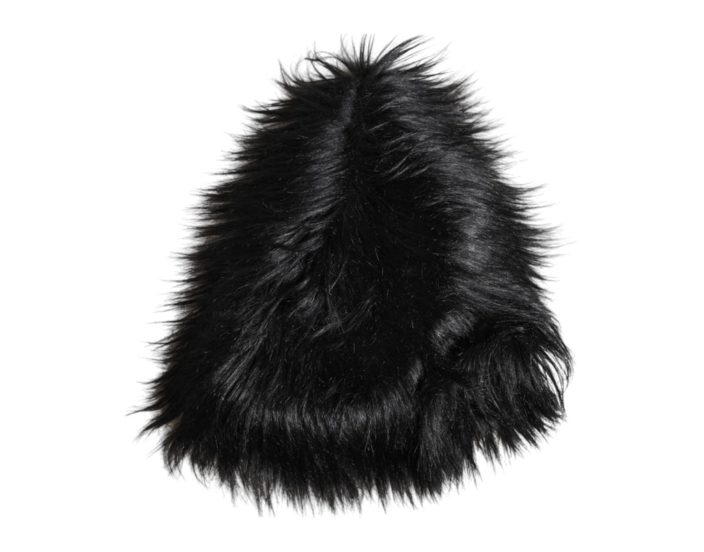 Dolce & Gabbana Black Acrylic Fur Womens Bucket Hat by Dolce & Gabbana