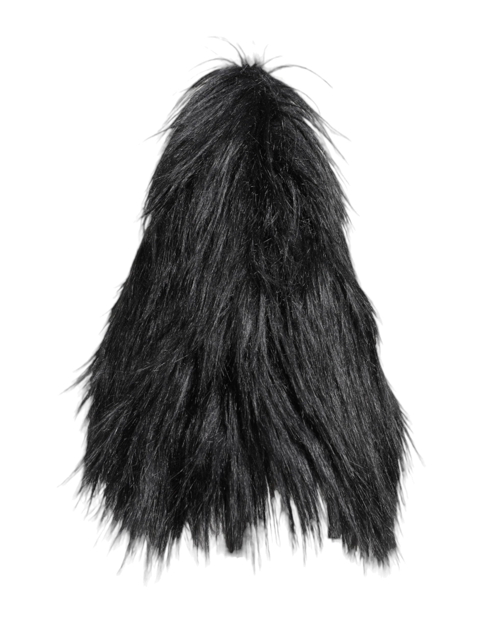 Dolce & Gabbana Black Acrylic Fur Womens Bucket Hat by Dolce & Gabbana