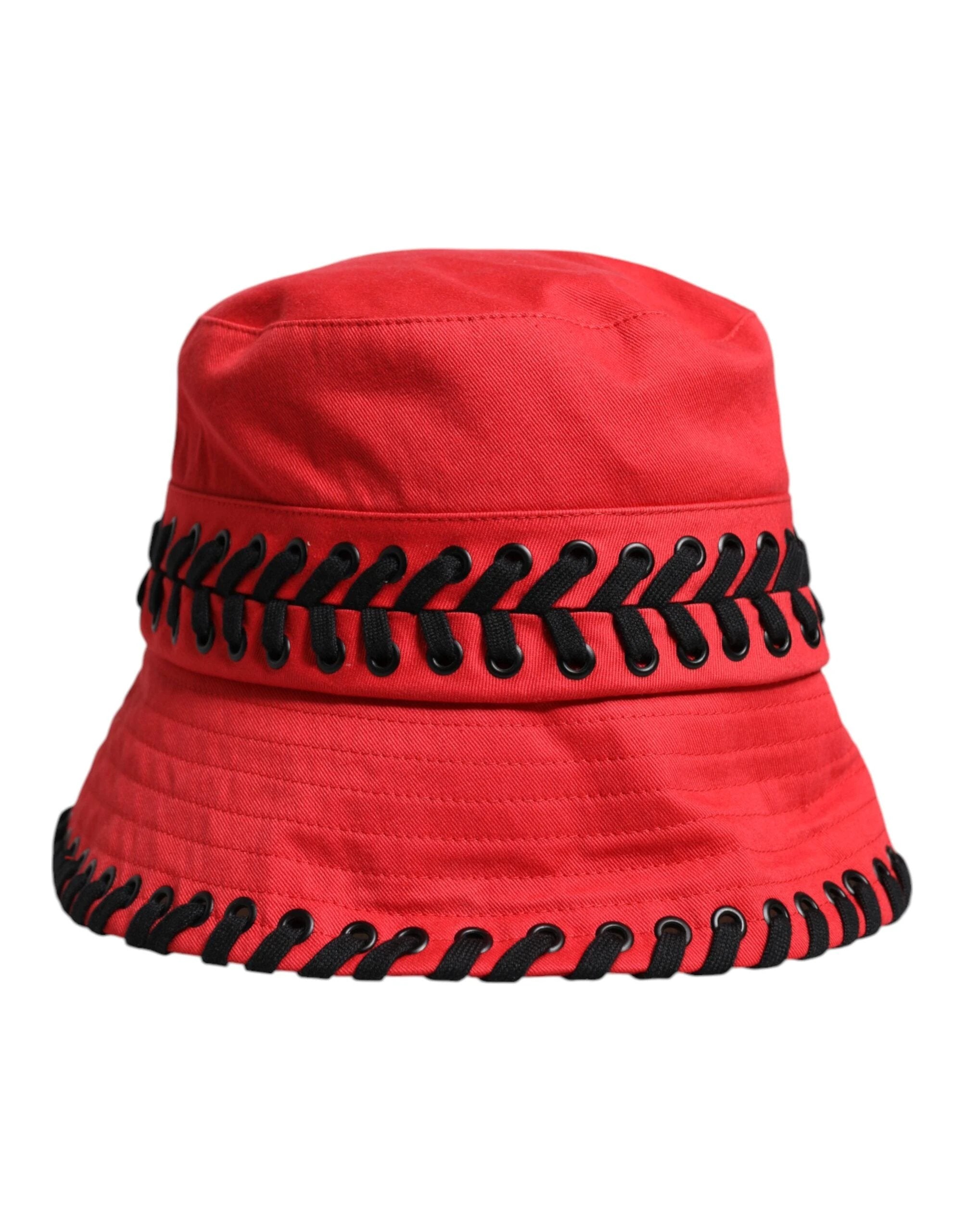 Dolce & Gabbana Red Lace Polyester Wide Brim Bucket Hat by Dolce & Gabbana