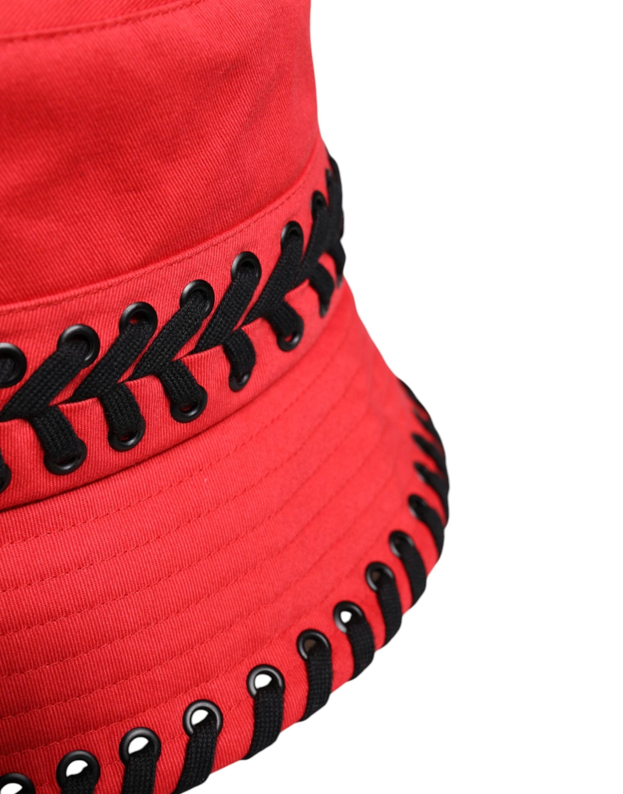 Dolce & Gabbana Red Lace Polyester Wide Brim Bucket Hat by Dolce & Gabbana