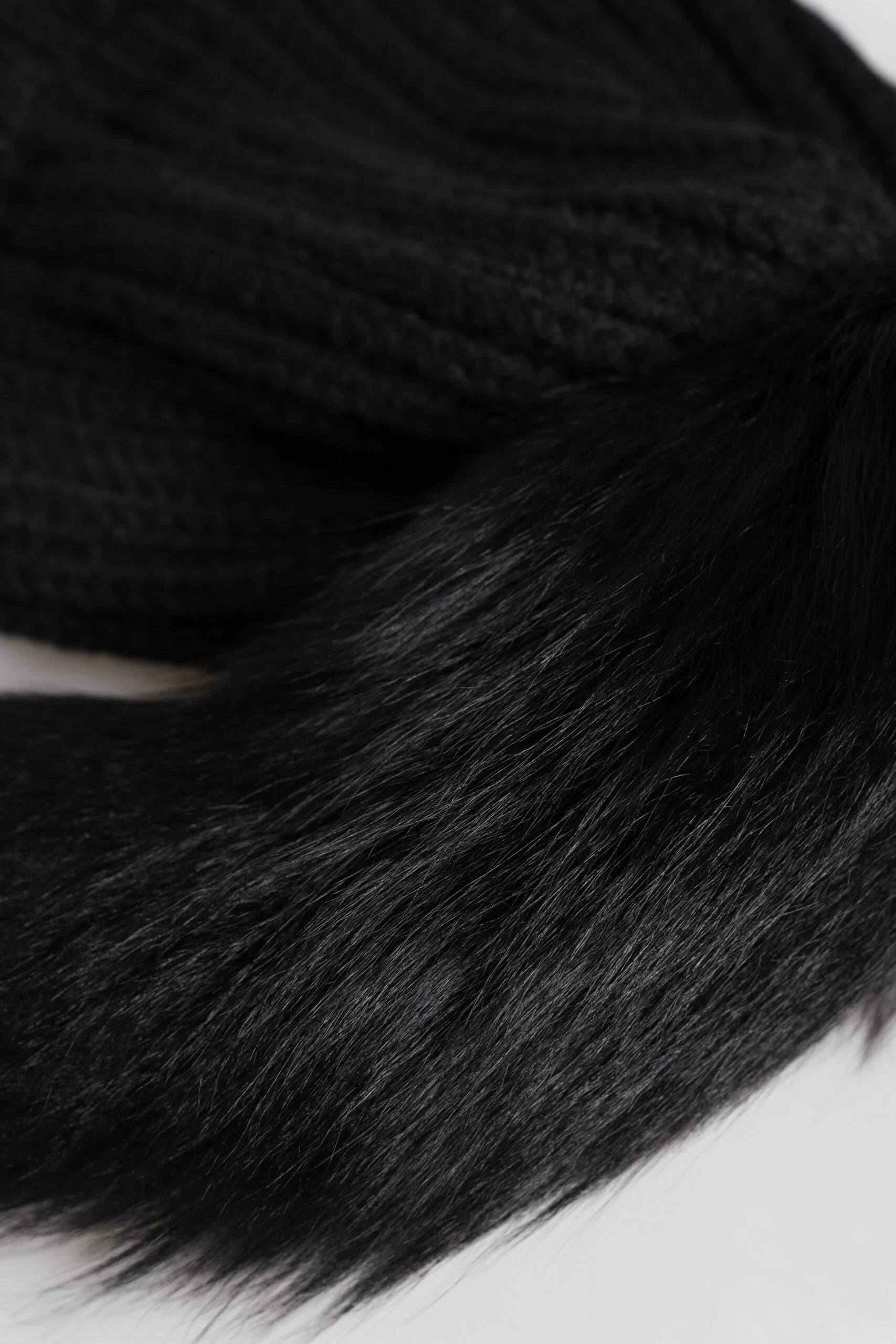 Dolce & Gabbana Black Acrylic Knitted Fur Winter Beanie Hat by Dolce & Gabbana