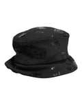 Dolce & Gabbana Black DG Monogram Polyester Jacquard Bucket Hat by Dolce & Gabbana