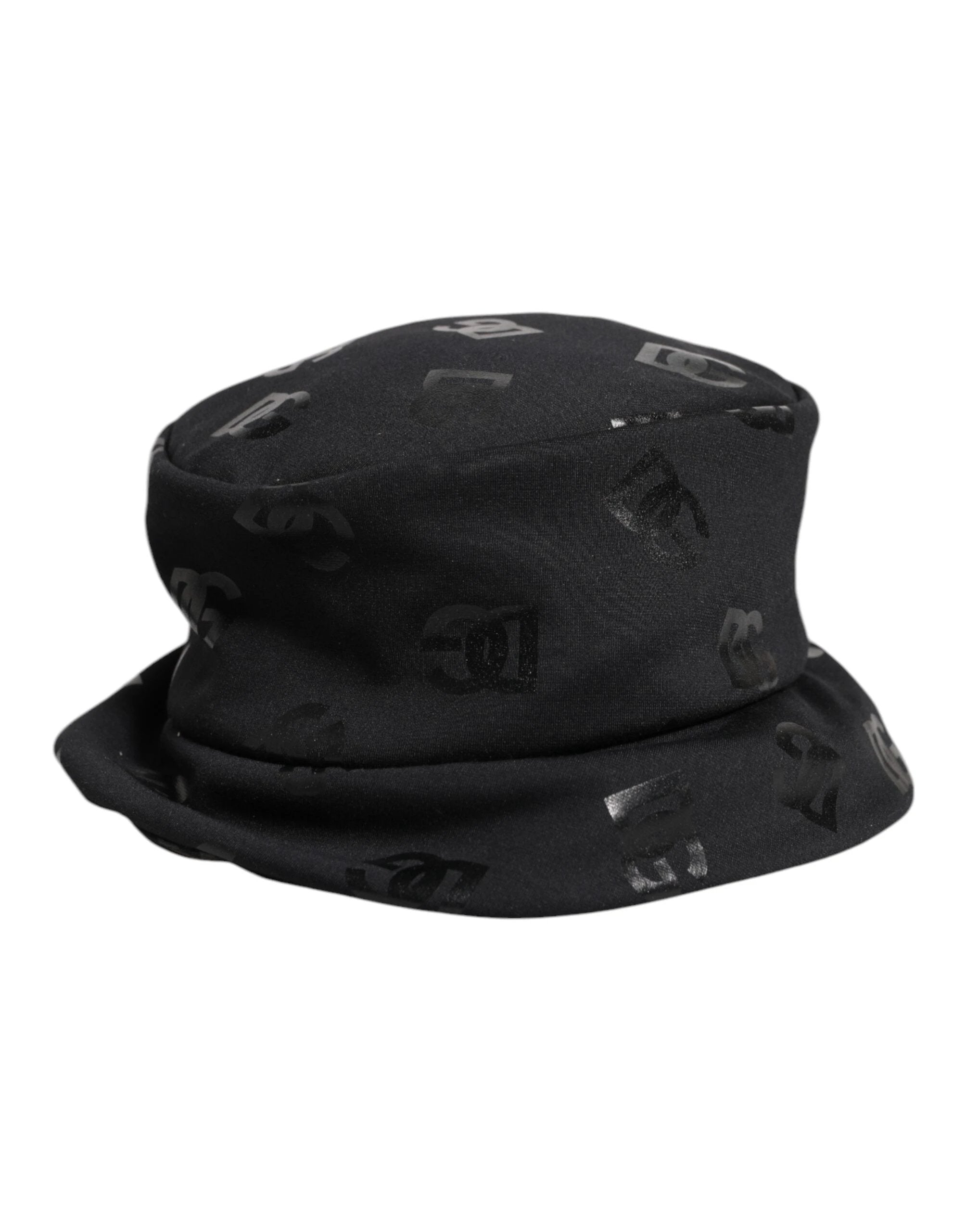 Dolce & Gabbana Black DG Monogram Polyester Jacquard Bucket Hat by Dolce & Gabbana