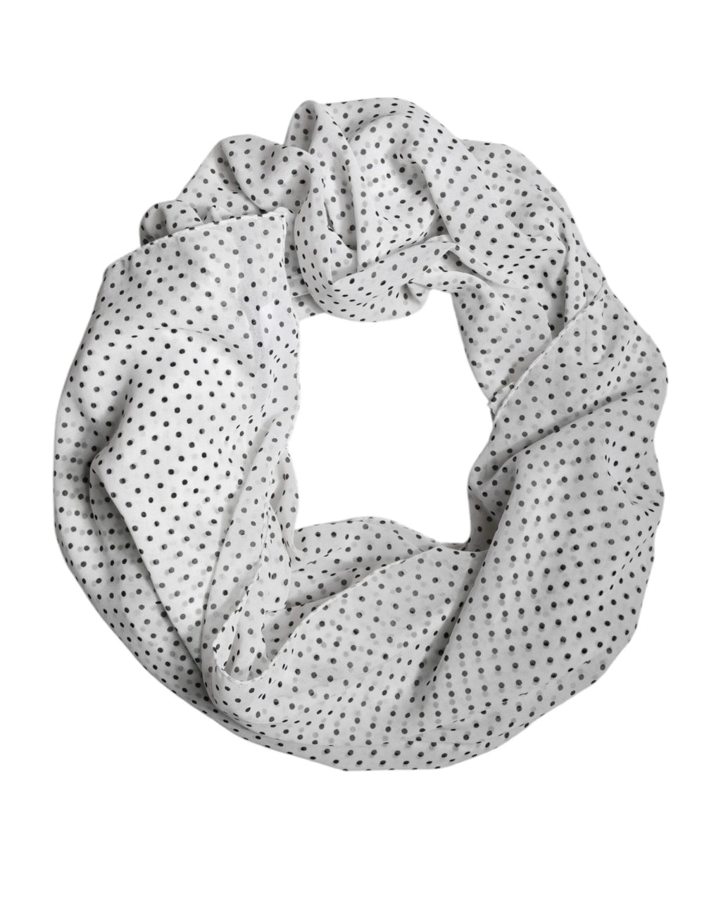 Dolce & Gabbana White Polka Dots Polyester Wrap Shawl Scarf by Dolce & Gabbana