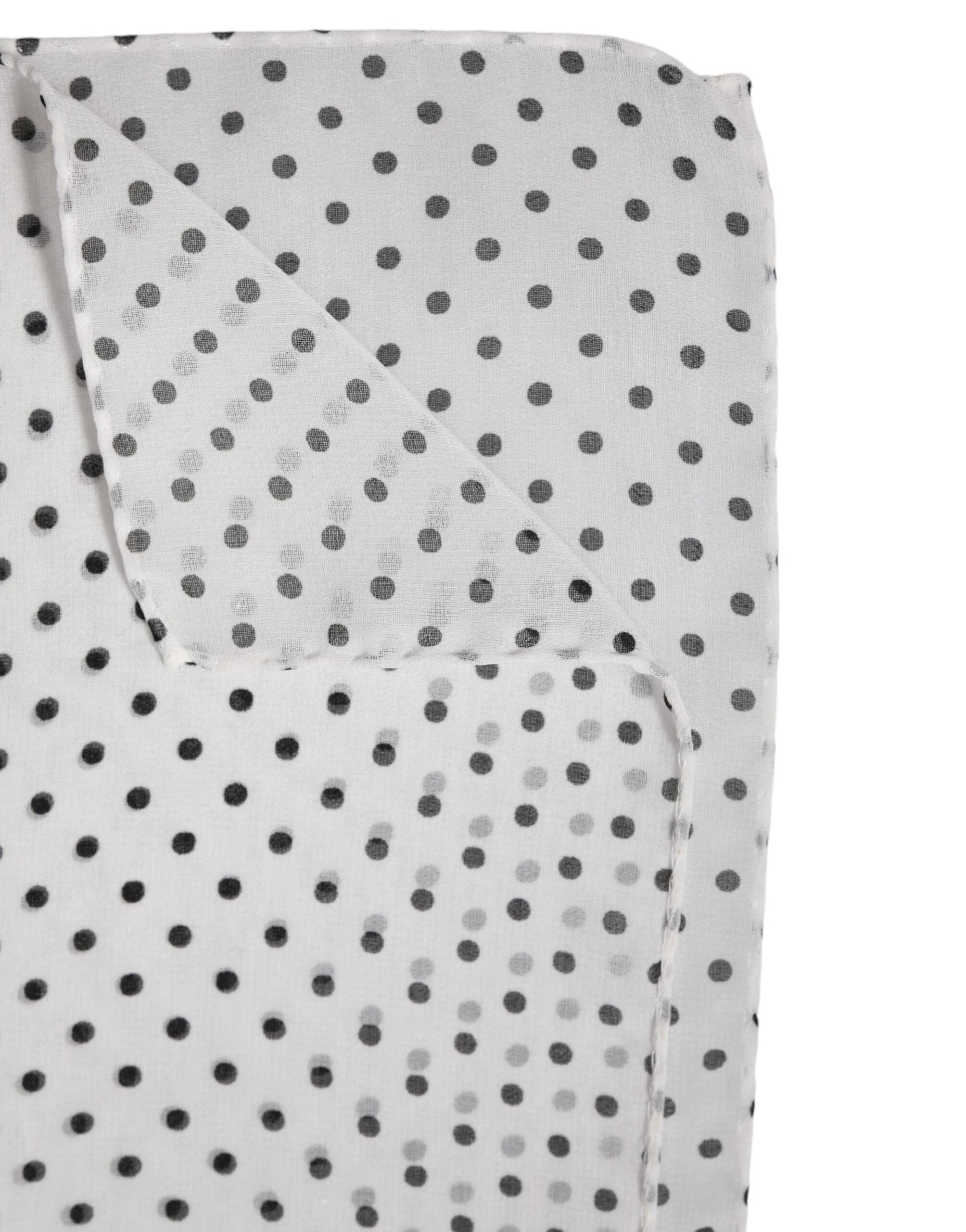 Dolce & Gabbana White Polka Dots Polyester Wrap Shawl Scarf by Dolce & Gabbana