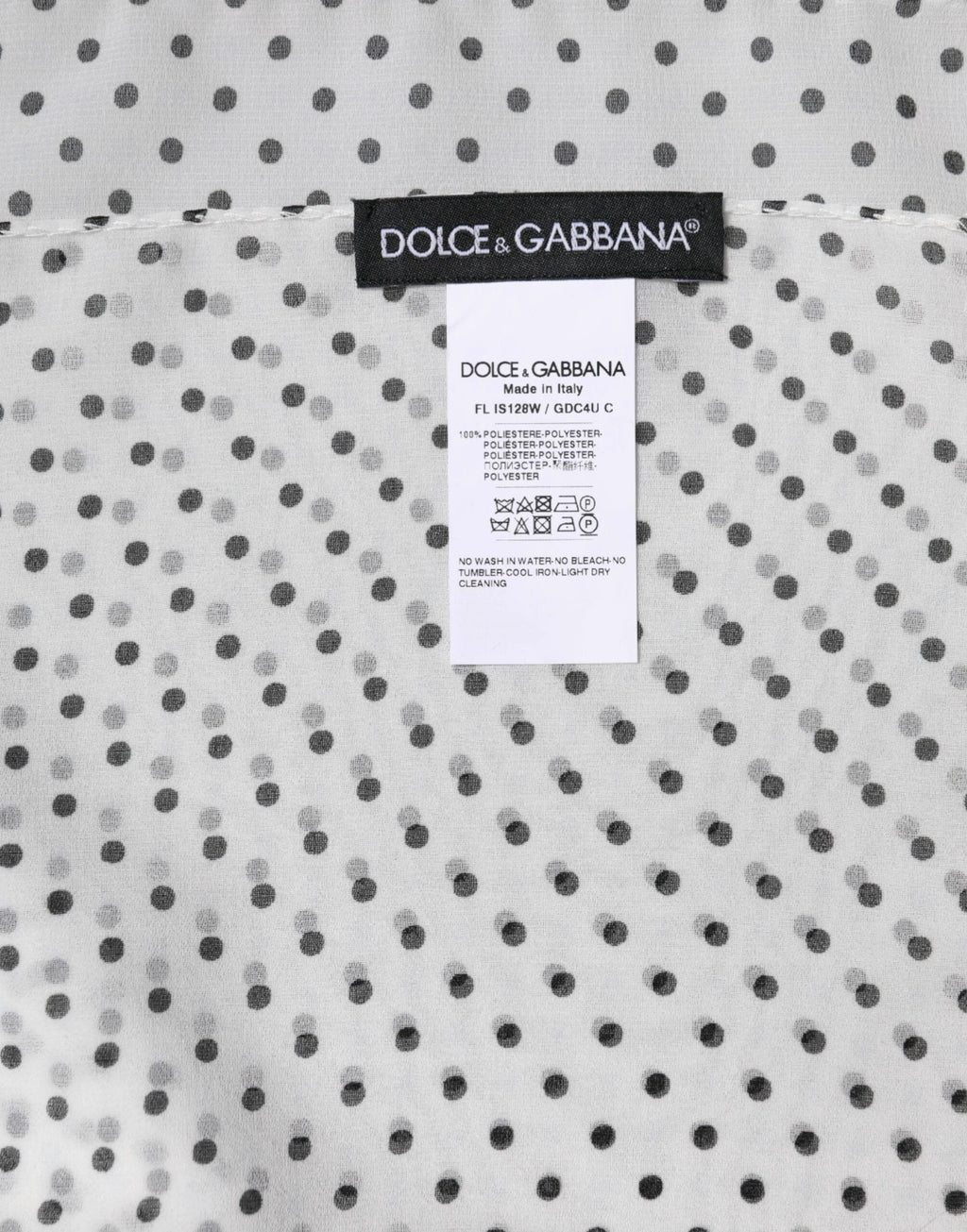 Dolce & Gabbana White Polka Dots Polyester Wrap Shawl Scarf by Dolce & Gabbana