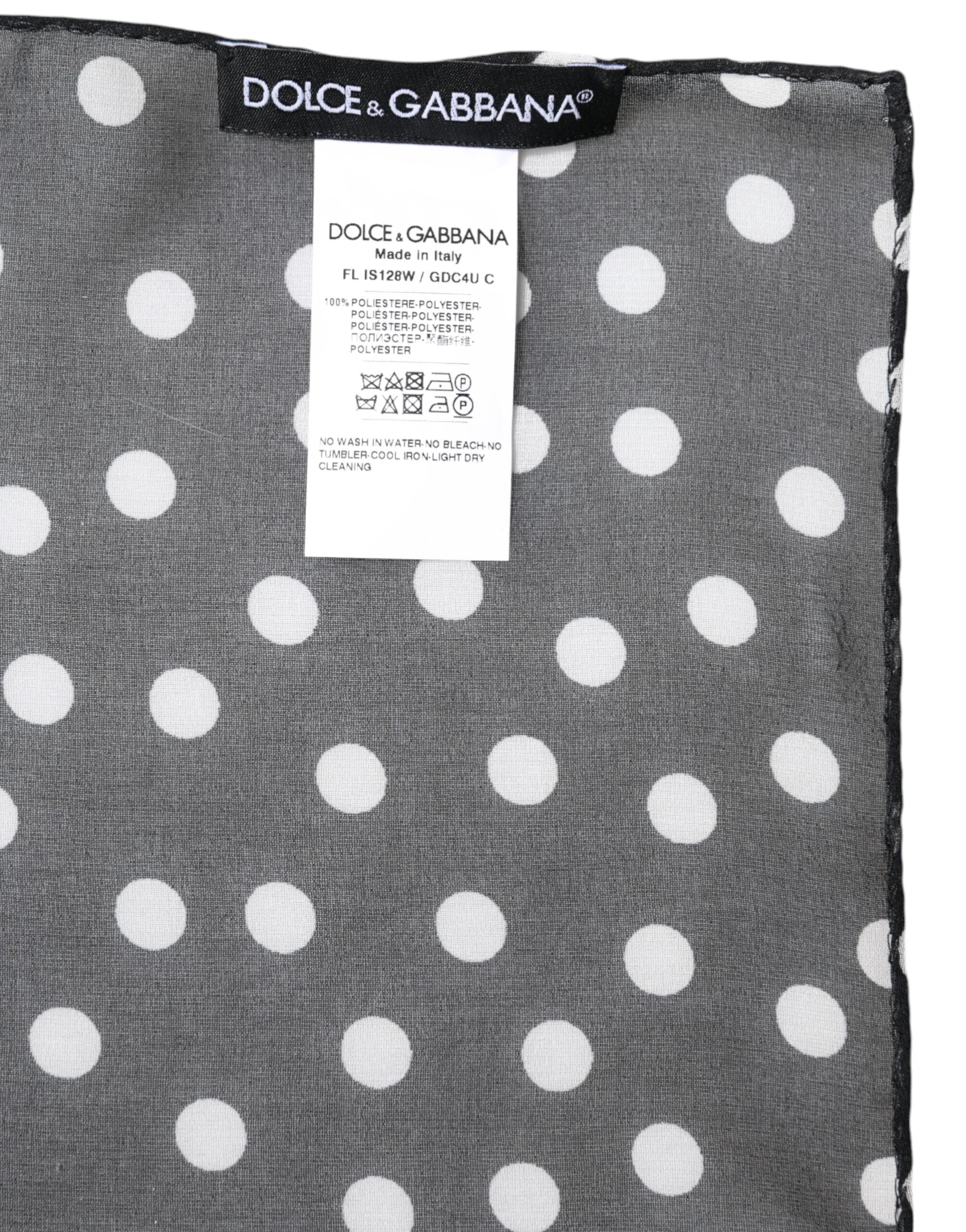 Dolce & Gabbana Black Polka Dots Polyester Wrap Shawl Scarf by Dolce & Gabbana