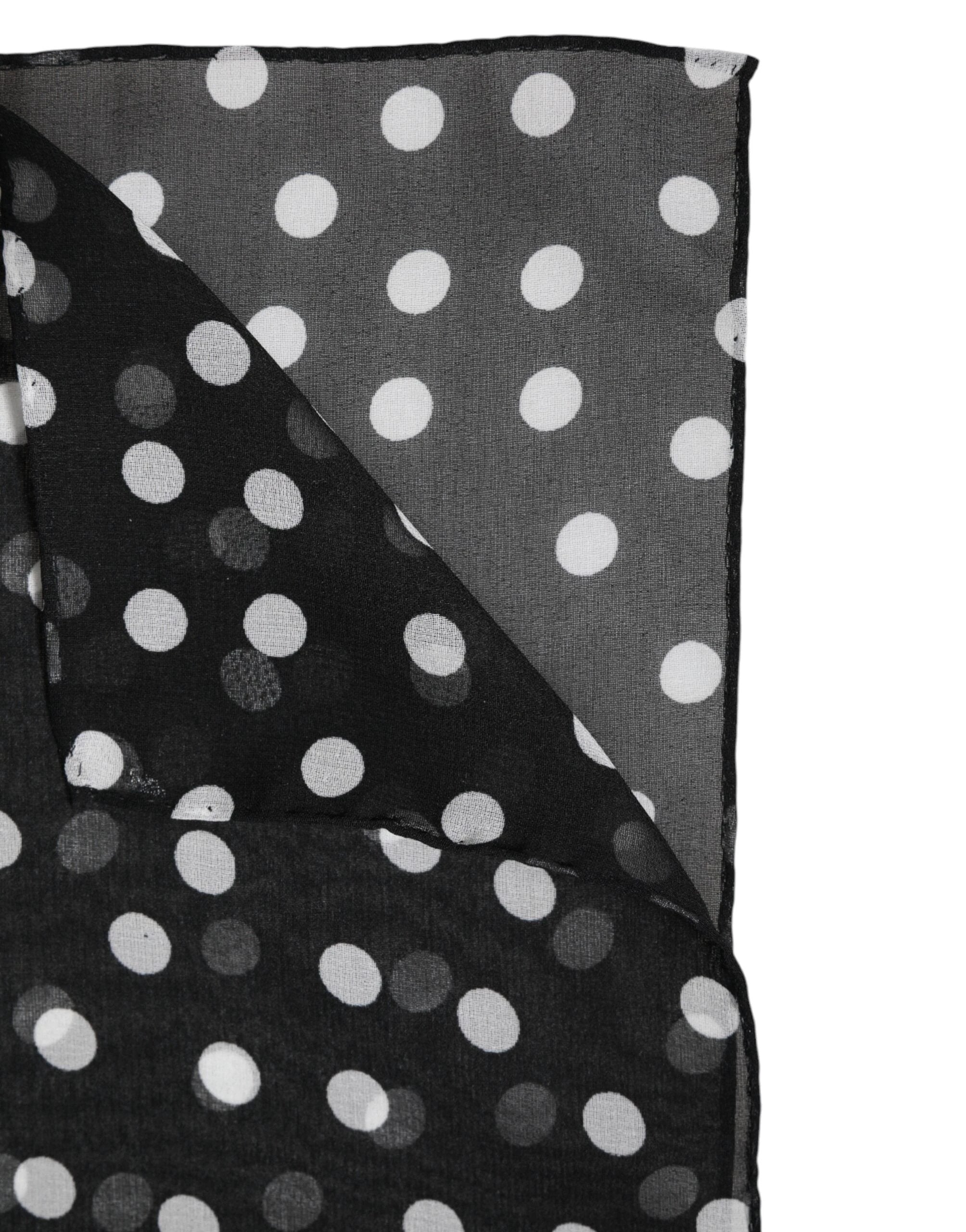 Dolce & Gabbana Black Polka Dots Polyester Wrap Shawl Scarf by Dolce & Gabbana