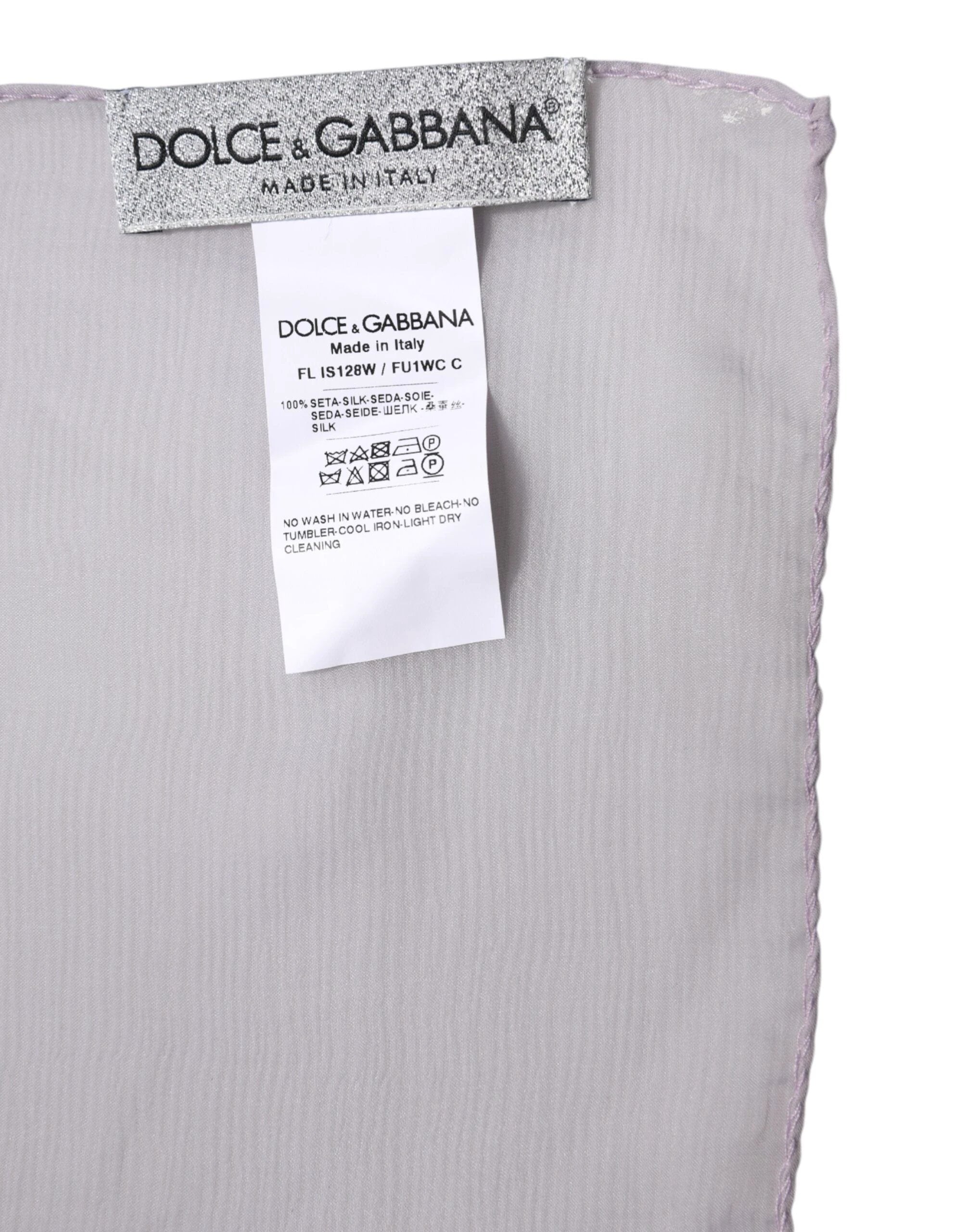 Dolce & Gabbana Purple Silk Rectangle Wrap Shawl Scarf by Dolce & Gabbana