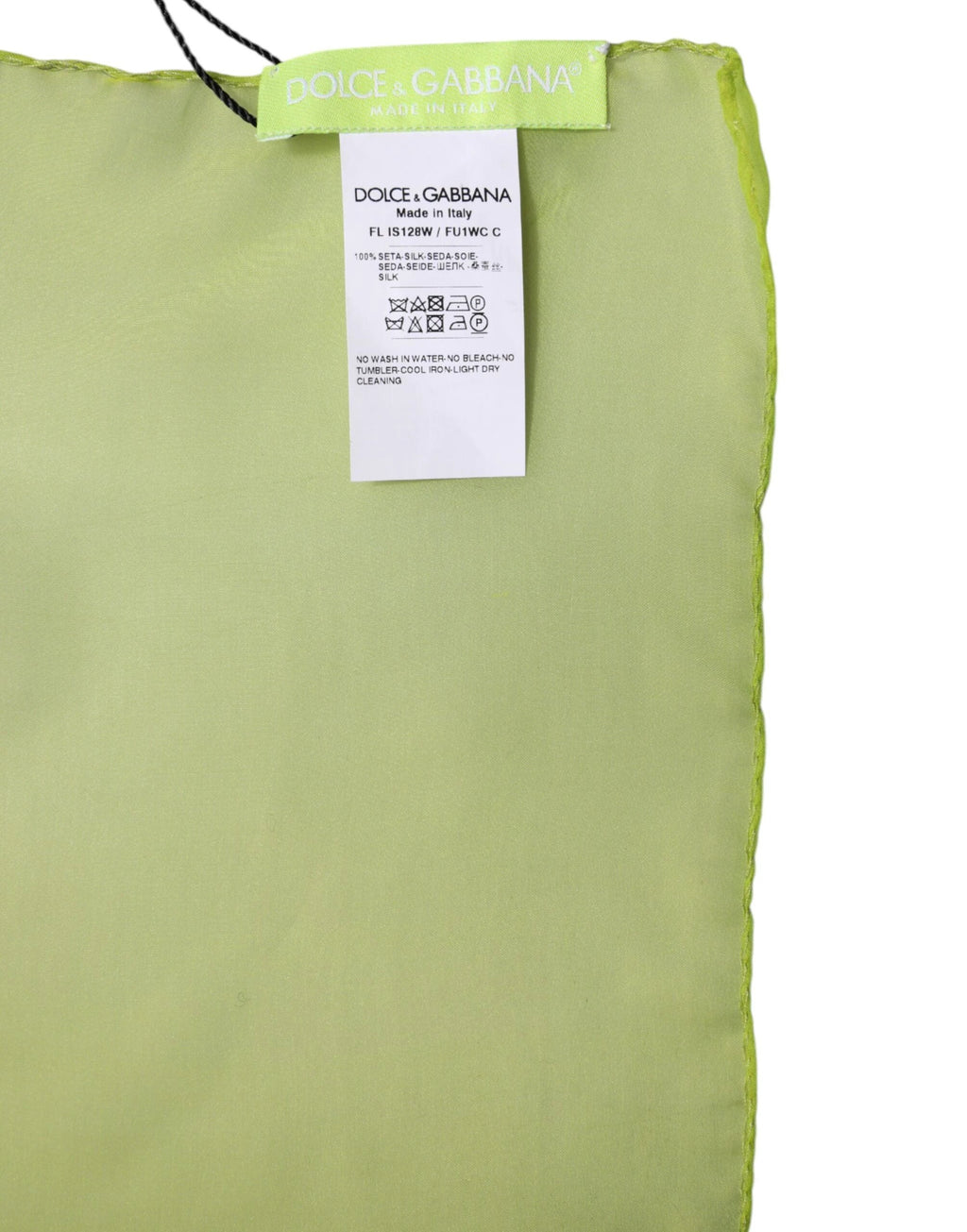 Dolce & Gabbana Green Silk Rectangle Wrap Shawl Neck Warmer Scarf by Dolce & Gabbana