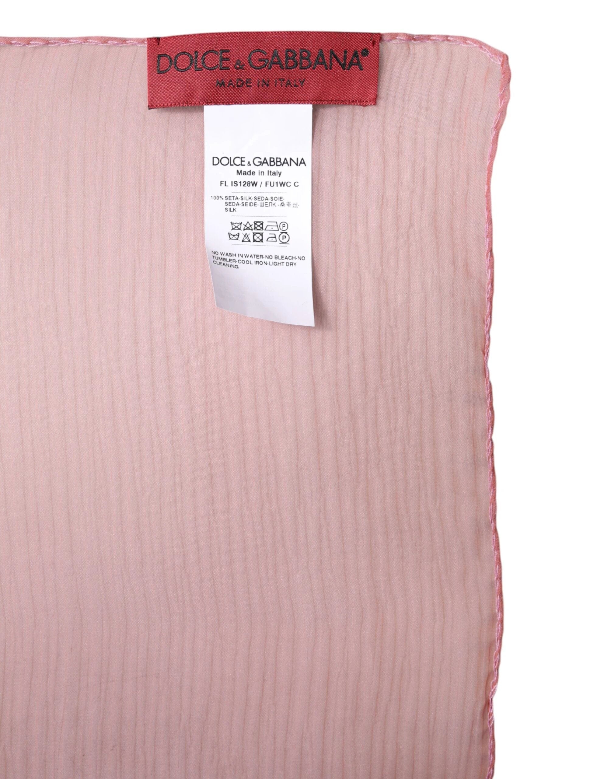 Dolce & Gabbana Pink Silk Rectangle Women Wrap Shawl Scarf by Dolce & Gabbana