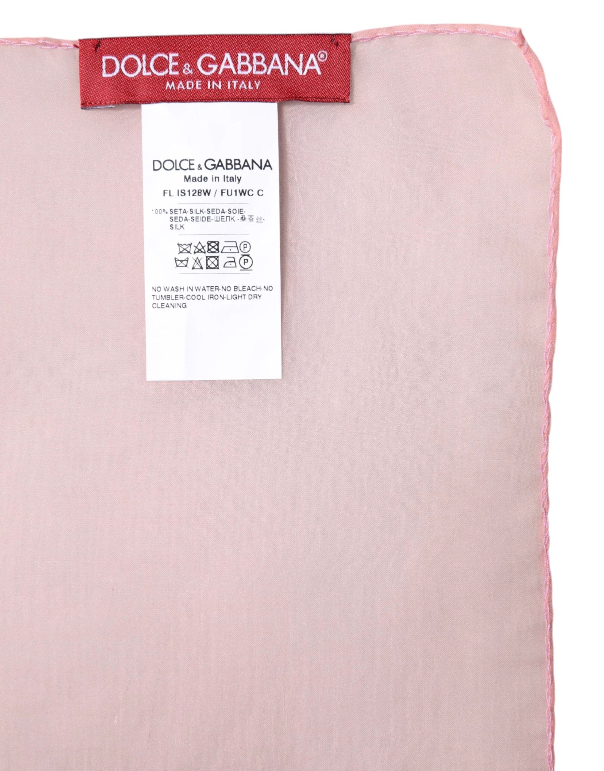 Dolce & Gabbana Pink Silk Rectangle Women Wrap Shawl Scarf by Dolce & Gabbana