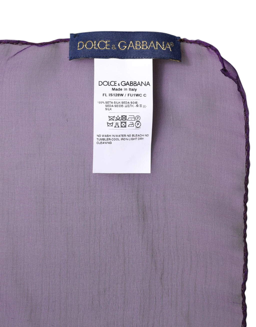 Dolce & Gabbana Purple Silk Rectangle Wrap Shawl Scarf by Dolce & Gabbana
